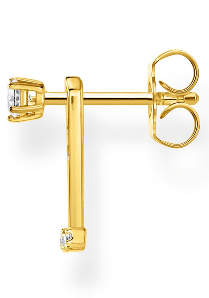 THOMAS SABO Single-Ohrstecker »weiße Steine gold, weiße Steine silber, H2152-051-14, H2152-414-14«, mit Zirkonia (synth.) - Einhänger abnehmbar