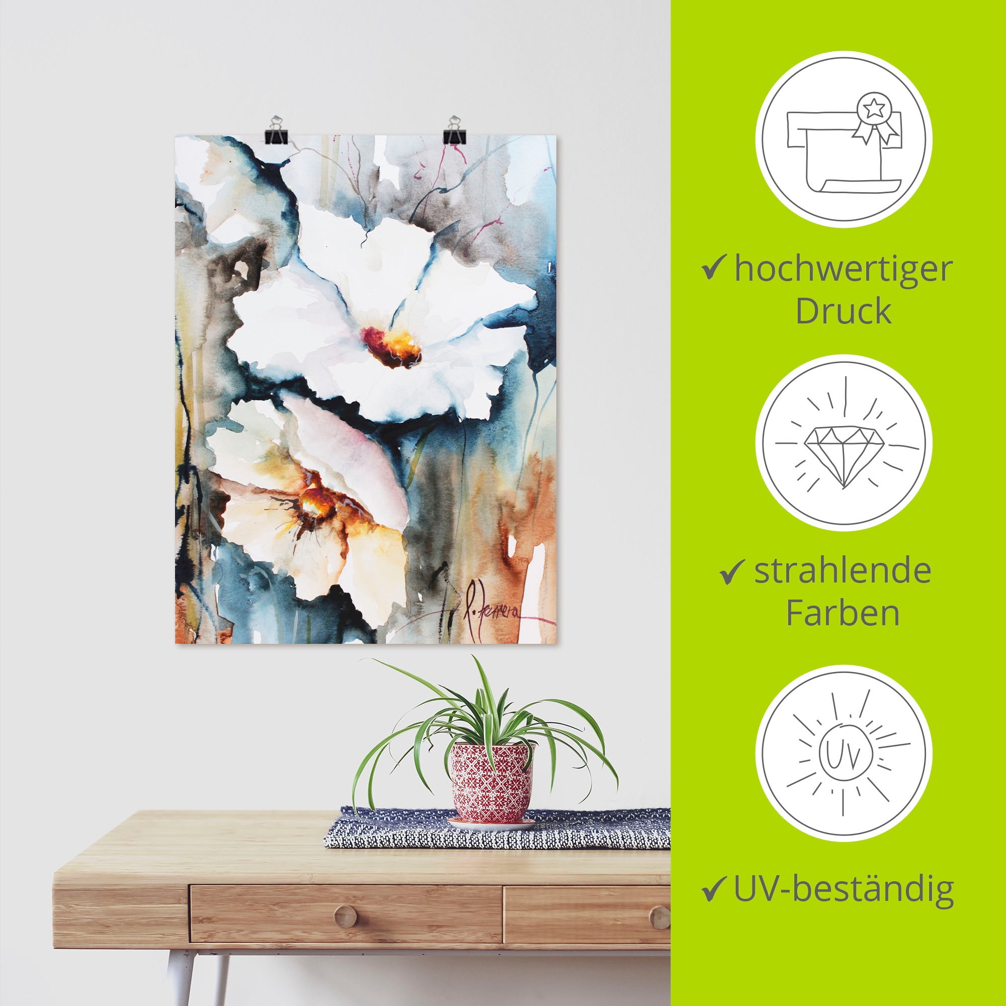 Artland Wandbild »Aquasblüten II«, Blumen, (1 St.), als Alubild, Outdoorbild, Leinwandbild, Poster in verschied. Größen