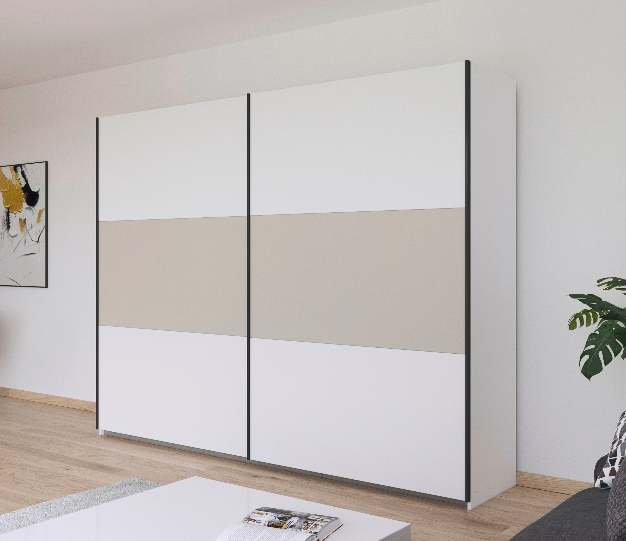 rauch Schwebetürenschrank »Kleiderschrank Schrank Garderobe Garderobenschrank Wäscheschrank NEO«, (in 3 verschiedenen Ausstattungen BASIC/CLASSIC/PREMIUM), mit großzügigem Stauraum und vielfältigen Farbkombinationen