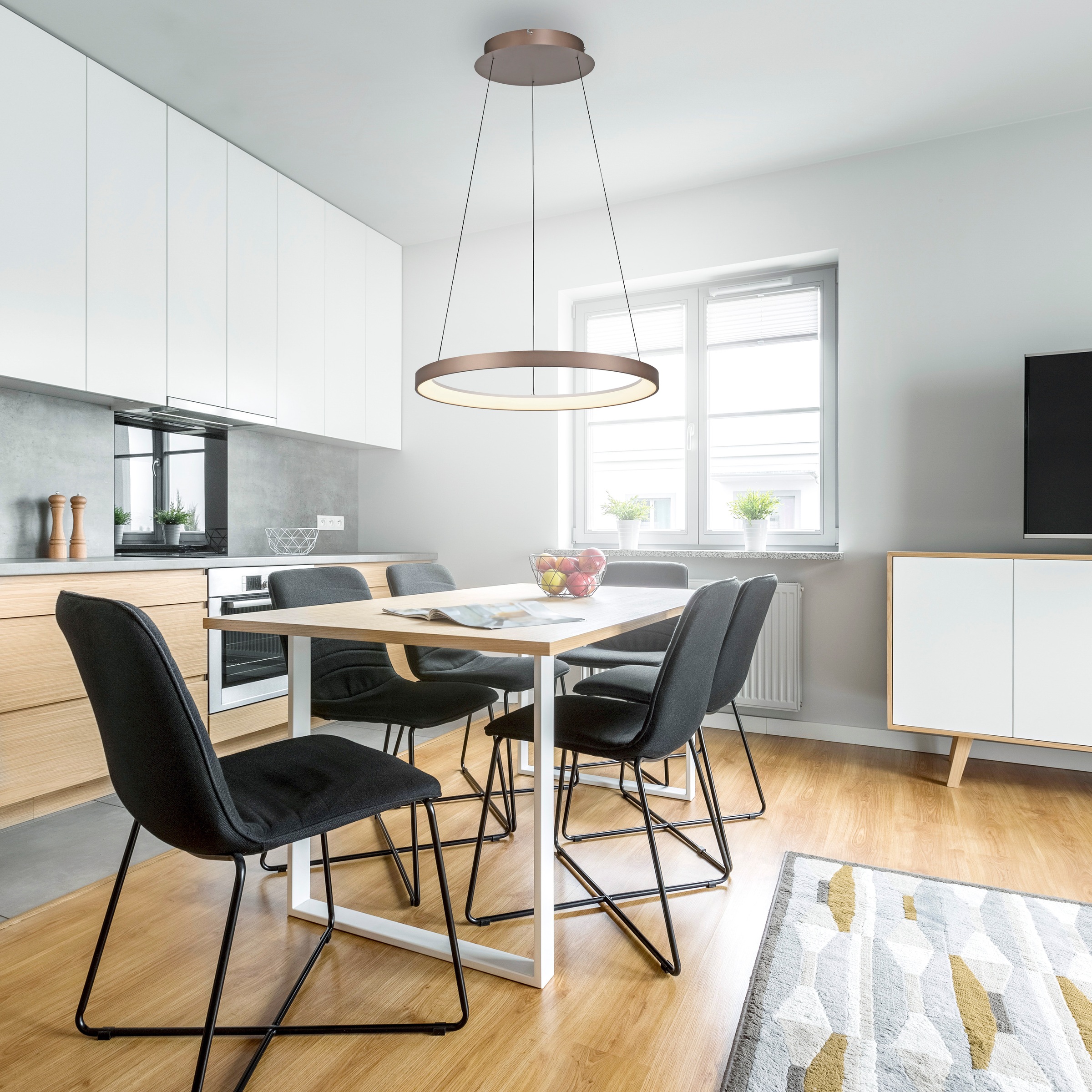 Paul Neuhaus Pendelleuchte »HOOP« LED-Board 1 Stk. Warmweiß LED, dimmbar, S günstig online kaufen