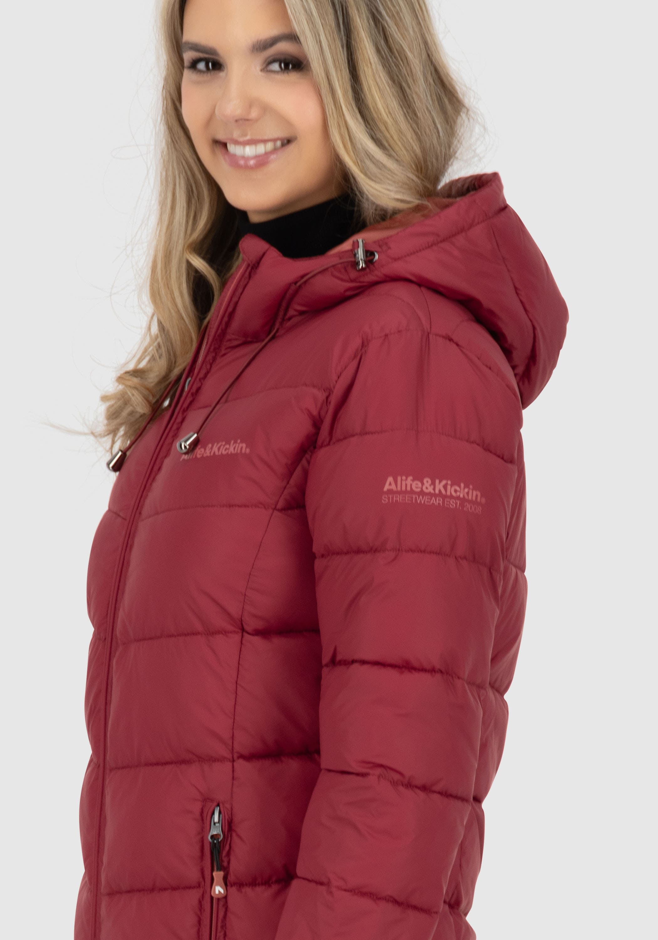 Alife & Kickin Steppjacke »AndriaAK« mit Kapuze leichte, taillierte Übergangsjacke mit breiter Steppung und Kapuze