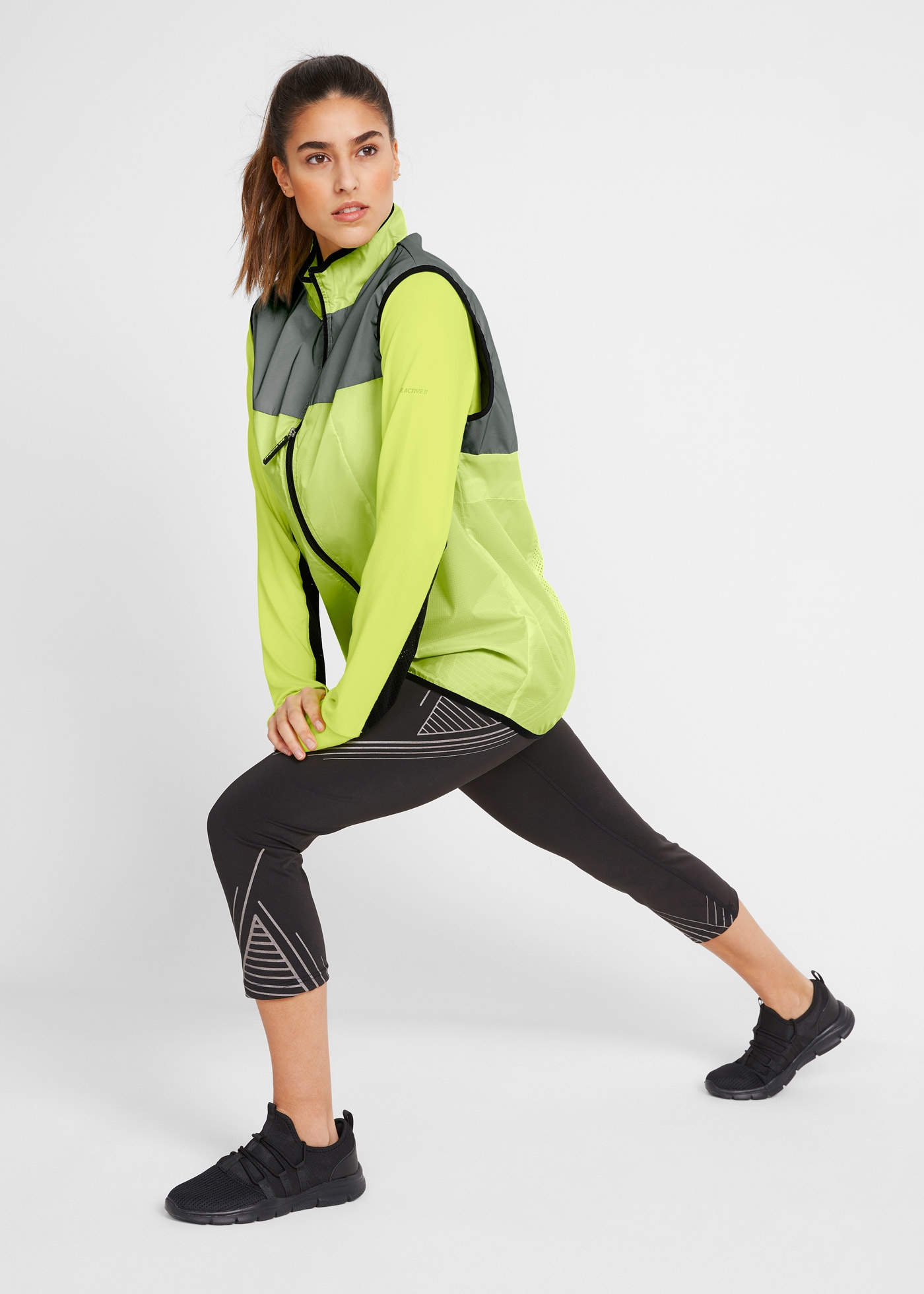 bonprix Trainingstights »Sport-Leggings mit Tasche, 3/4-Länge«  aus Power-Stretch-Material, 3/4-Länge, Skinny Fit