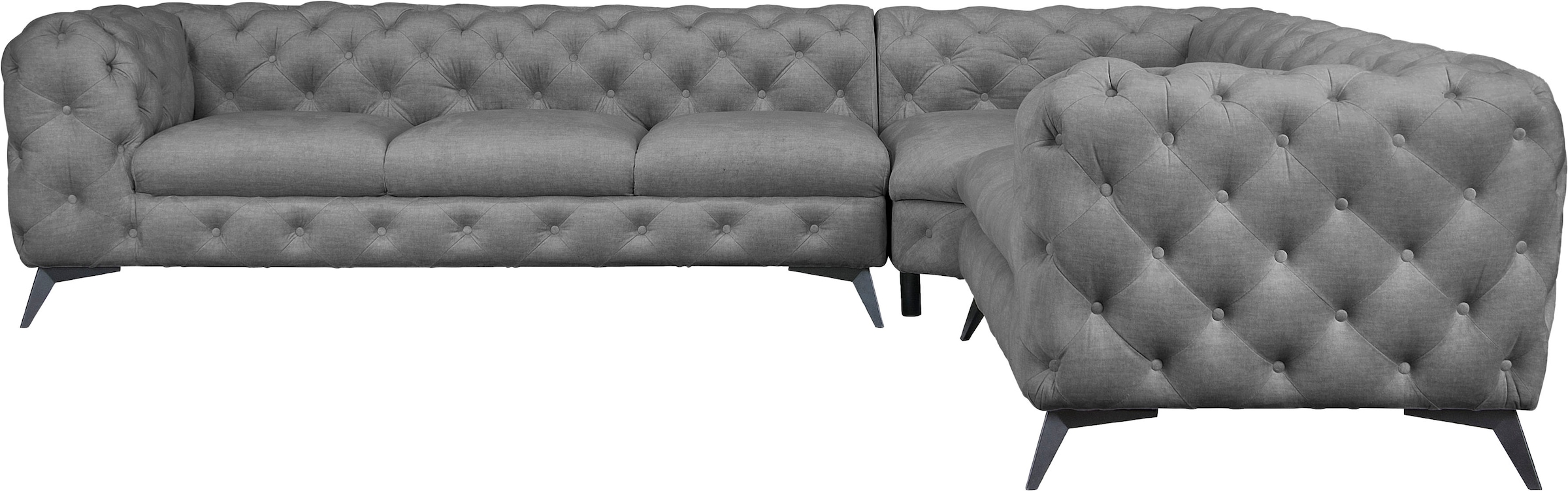 Leonique Chesterfield-Sofa "Glynis L-Form", aufwändige Knopfheftung, modern günstig online kaufen