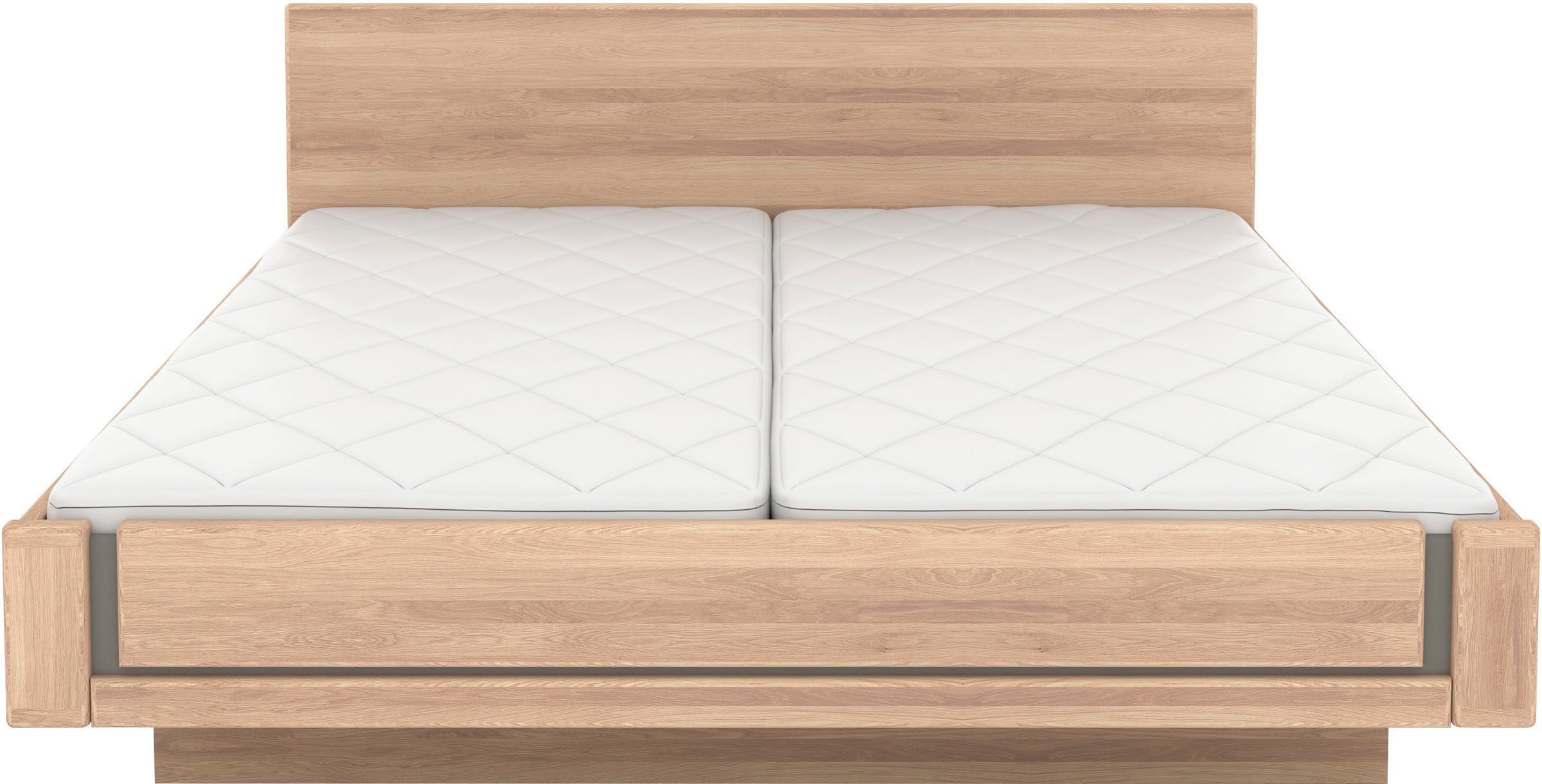 Musterring Holzbett »Sorrent, Bettgestell, Bettrahmen, teilmassiv Eiche«, (MADE IN GERMANY), Eiche teilmassiv, Liegehöhenverstellung, in schwebender Optik