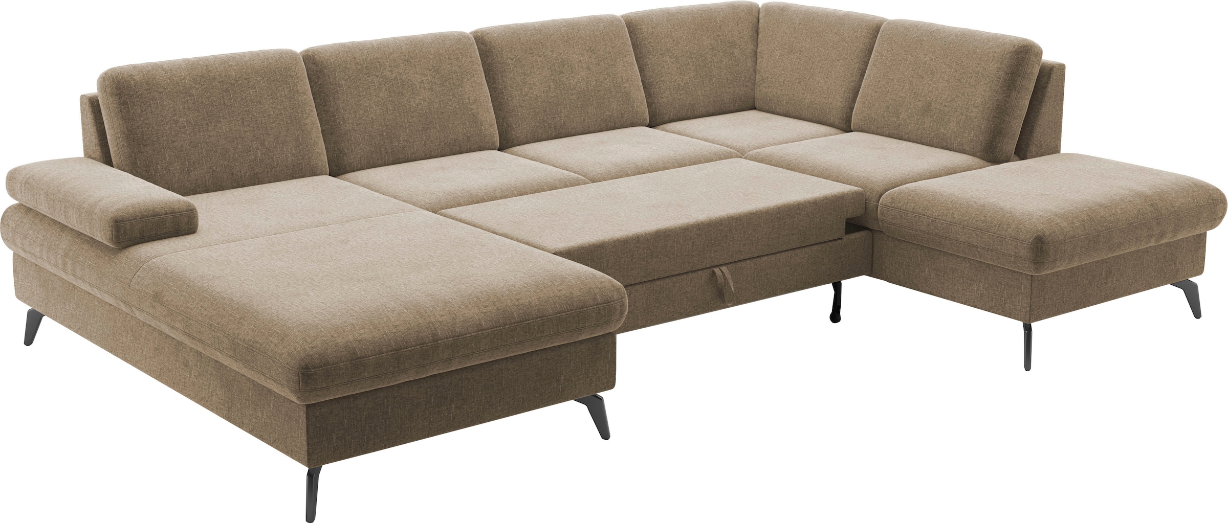 sit&more Wohnlandschaft »Morris Jubi U-Form«, inkl. Armteilfunktion und 1 Zierkissen, wahlweise mit Bettfunktion