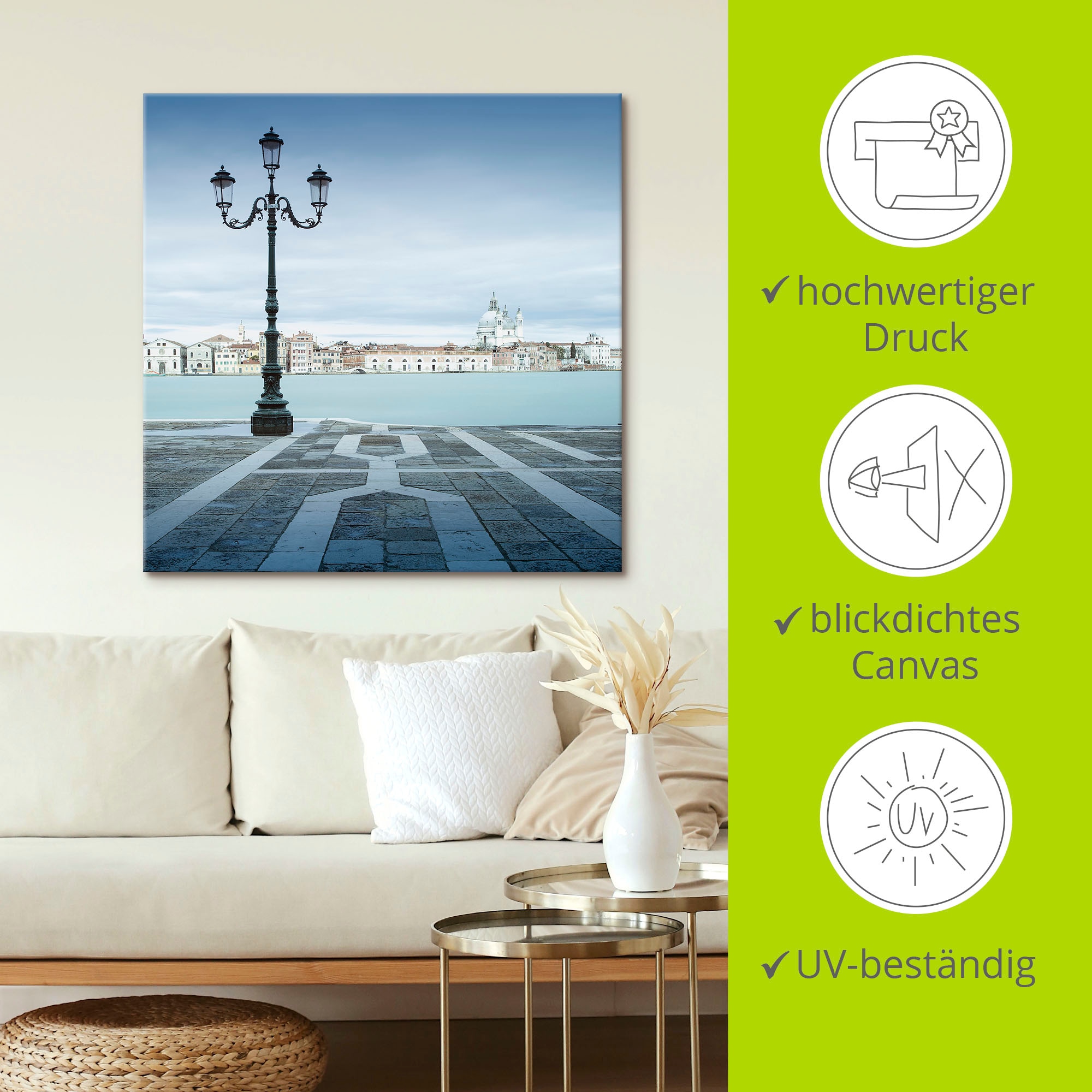 Artland Leinwandbild »Promenade Redentore«, Italien, (1 St.), auf Keilrahmen gespannt