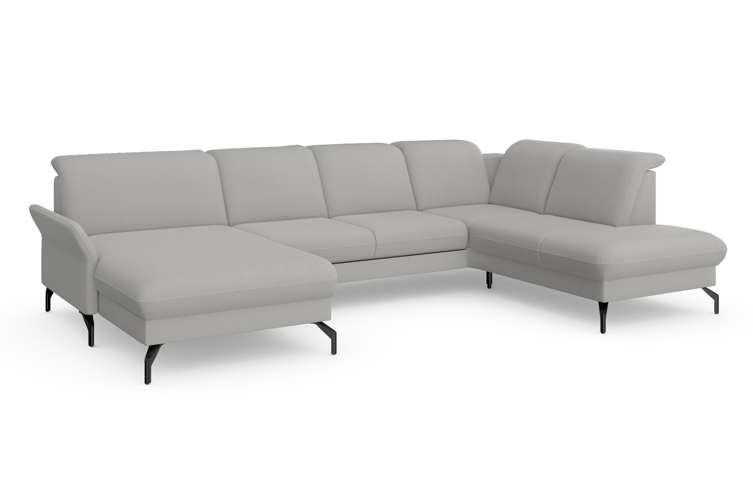 sit&more Wohnlandschaft »Fashion U-Form«, wahlweise mit Kopfteilverstellung, Vorziehsitz, motorisch, Metallfüße