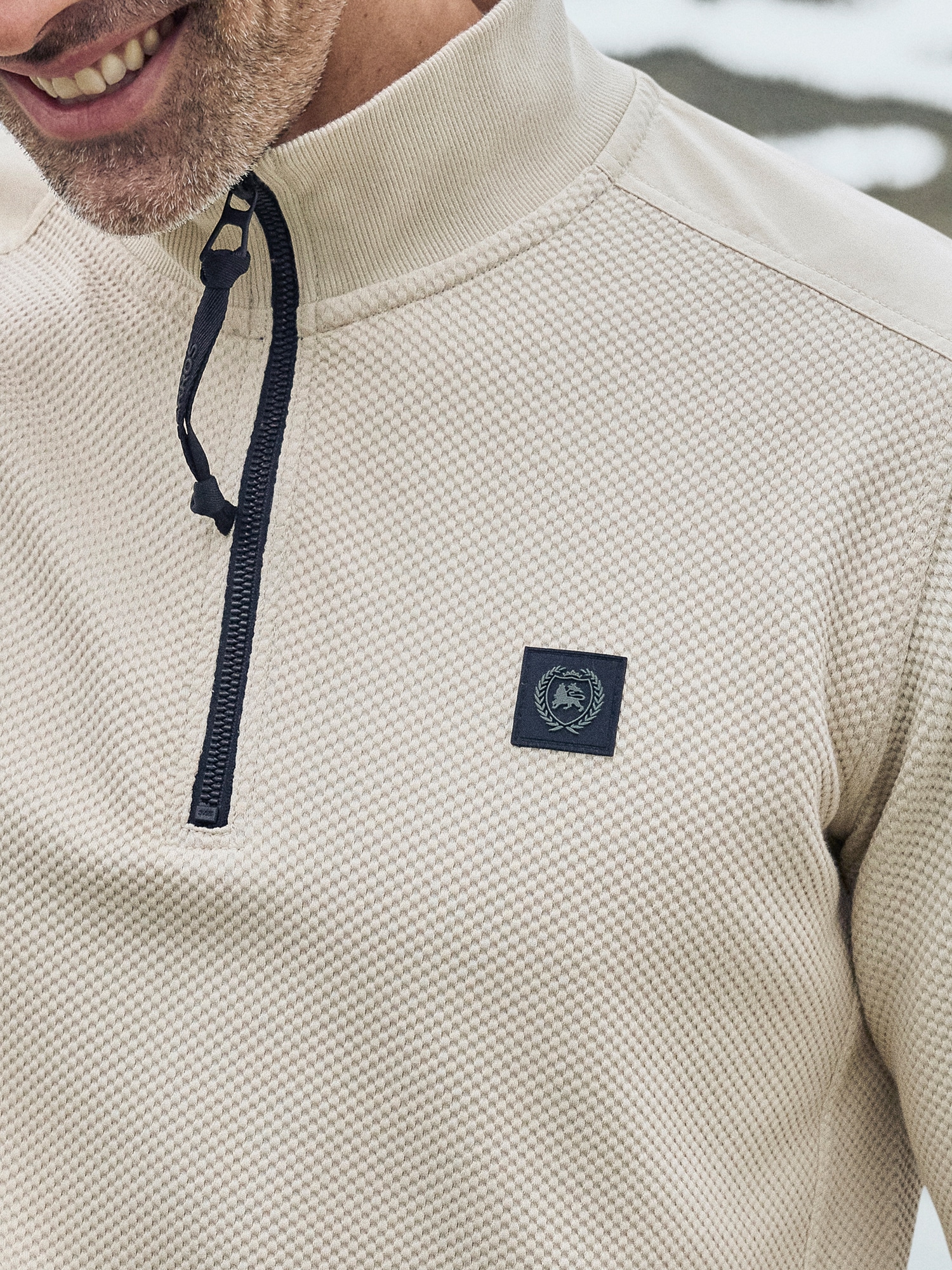 LERROS Sweatshirt »LERROS Herren Troyer in sportiver Struktur«