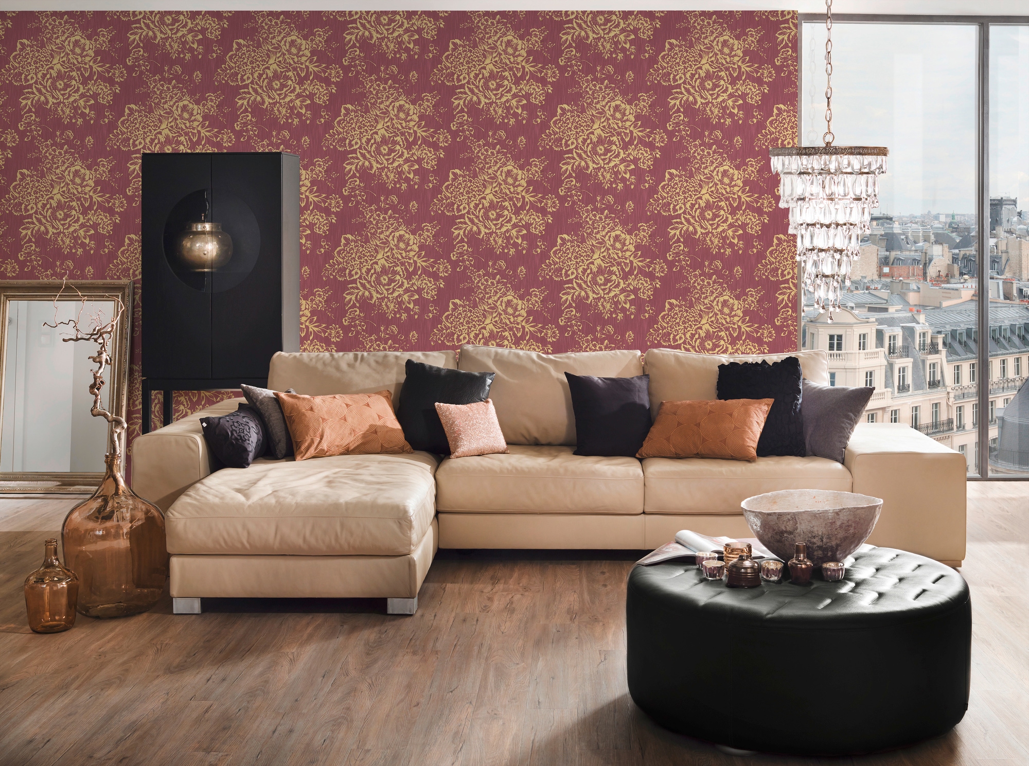 Architects Paper Textiltapete »Metallic Silk«, floral-matt-glänzend, Barocktapete Tapete Blumen