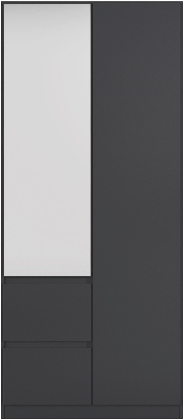 rauch Kleiderschrank »Schrank Garderobe MAINZ Breiten 91/136/181/226/271/315/360, Höhe 210cm« 3 verschiedene Ausstattungen BASIC/CLASSIC/PREMIUM (inkl. SOFT-CLOSE),  grifflose Front, Außentüren mit Push-to-Open Funktion MADE IN GERMANY