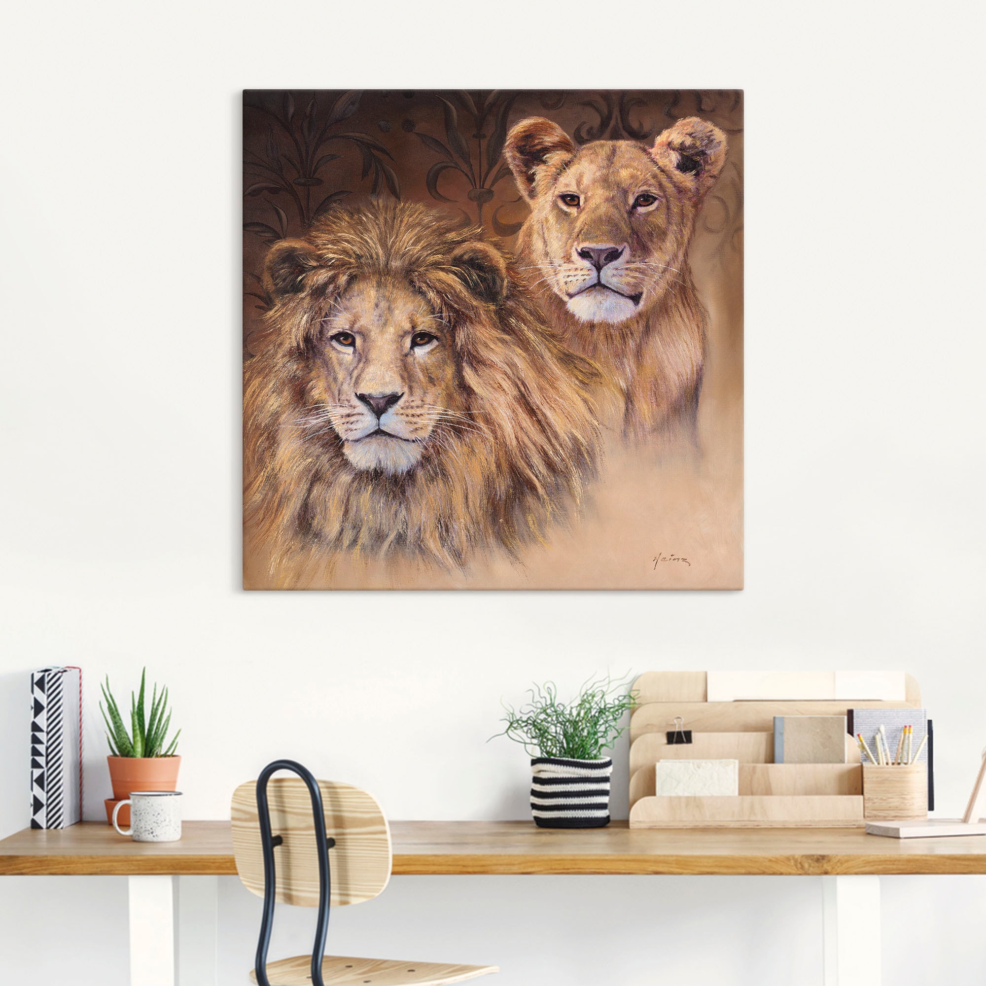 Artland Wandbild »Löwen«, Wildtiere, (1 St.), als Alubild, Outdoorbild, Leinwandbild, Poster, Wandaufkleber