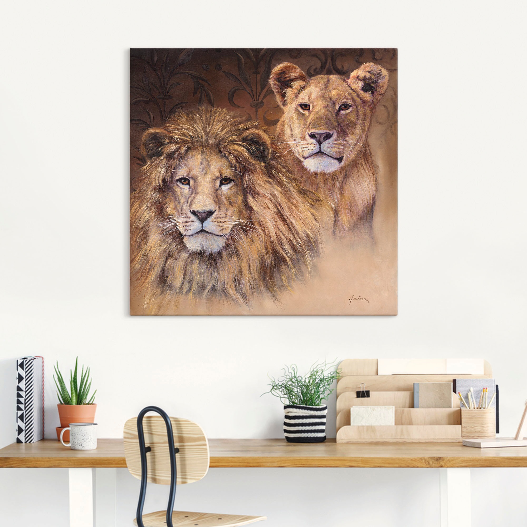 Artland Wandbild "Löwen", Wildtiere, (1 St.), als Alubild, Outdoorbild, Lei günstig online kaufen