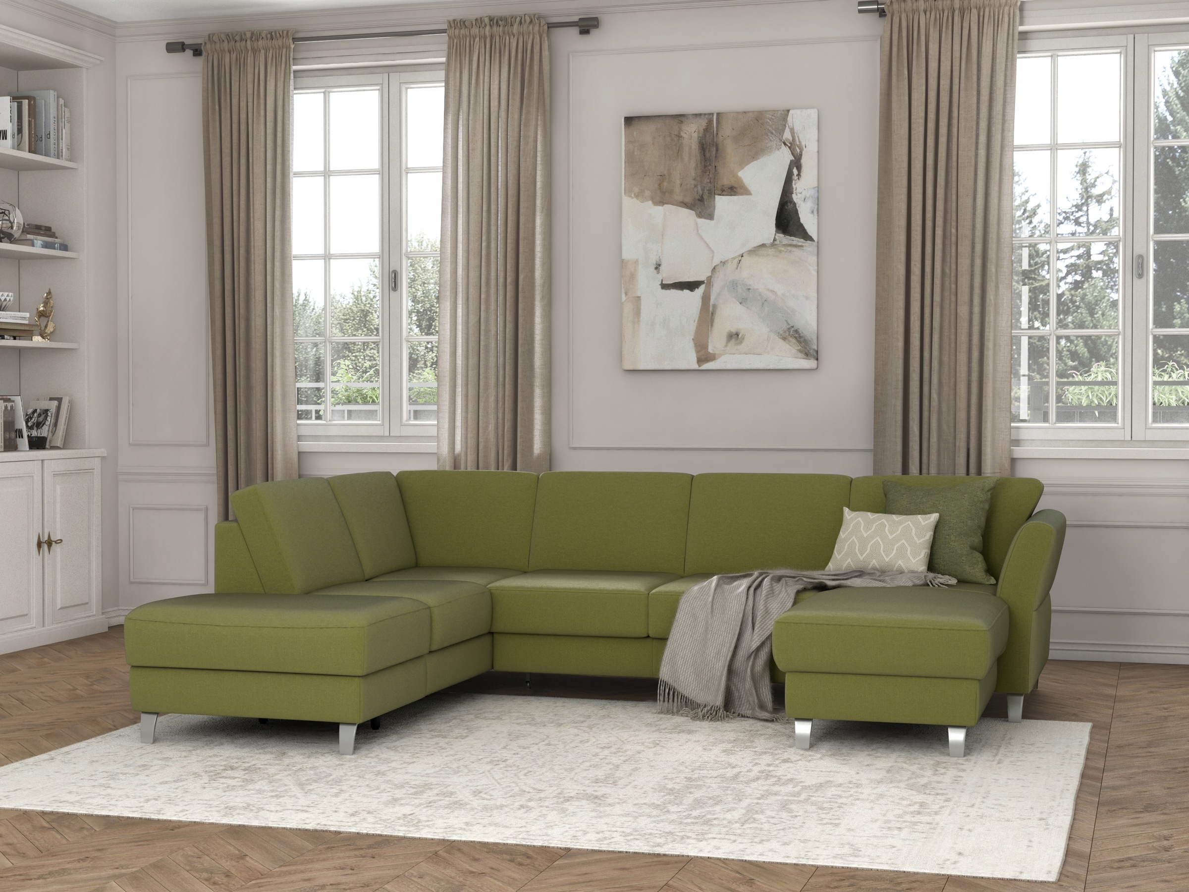 sit&more Wohnlandschaft »Visby U-Form« Wahlweise mit Bettfunktion und Staur günstig online kaufen