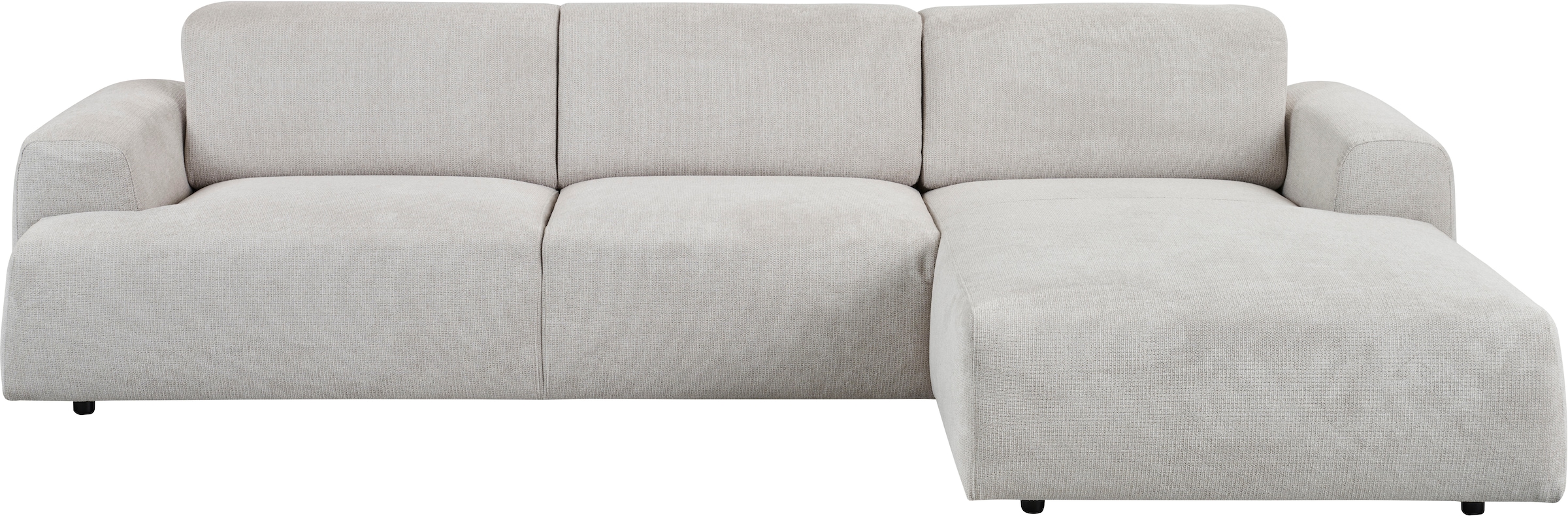 andas Ecksofa »Linkka, Breite 301 cm«, L-Form, in einem weichen Chenille-Stoff, mit Wellenunterfederung