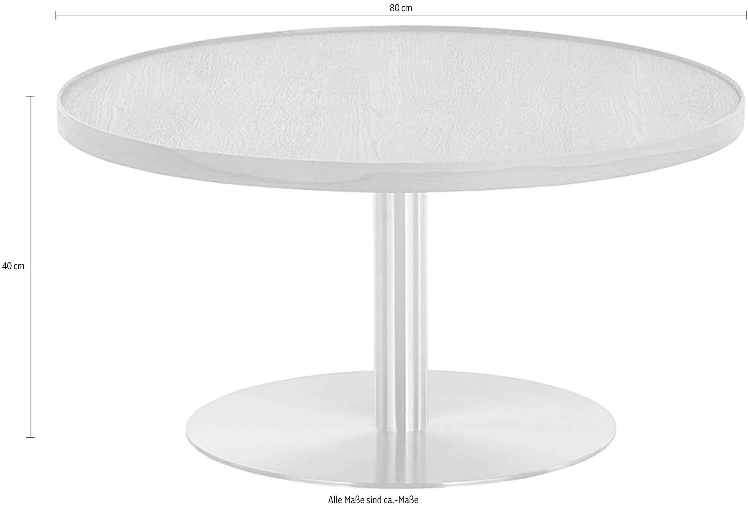 MCA furniture Couchtisch »MONTEVERDE«, Eiche furniert, Säule Ø 60 mm, Bodenplatte Ø 370 mm, belastbar 20 kg