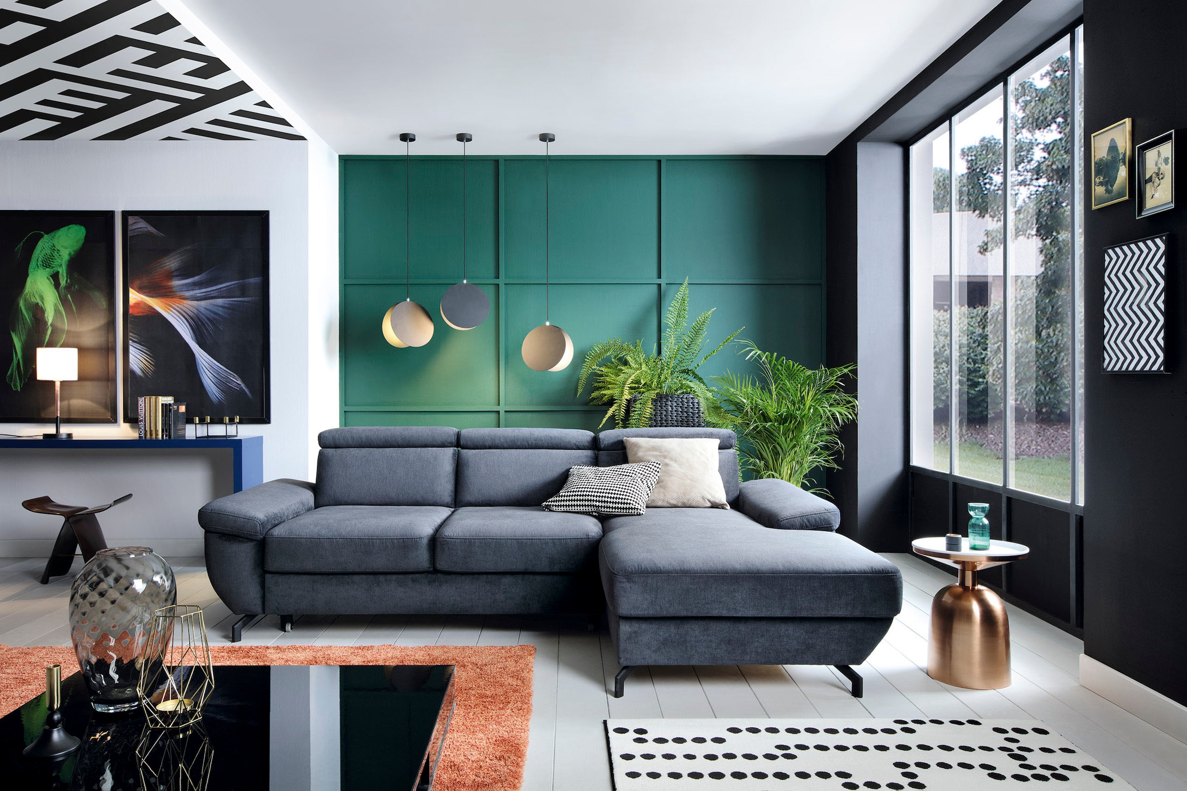 TRENDMANUFAKTUR Ecksofa »Rima, multifunktionales Sofa, L-Form,«, mit Bettfunktion, Bettkasten, Kopf- und Sitztiefenverstellung