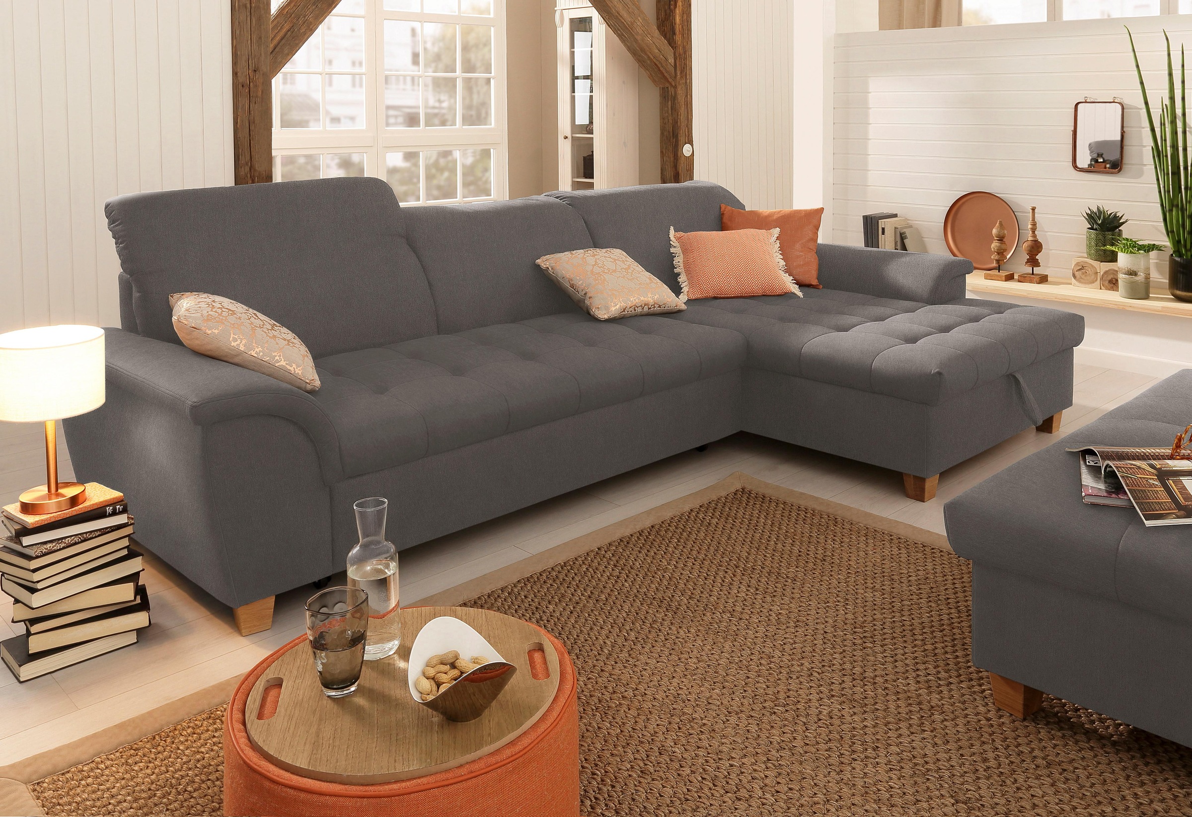 Home affaire Ecksofa »Lyla fester Sitzkomfort, bequeme Armlehnen, Breite 27 günstig online kaufen