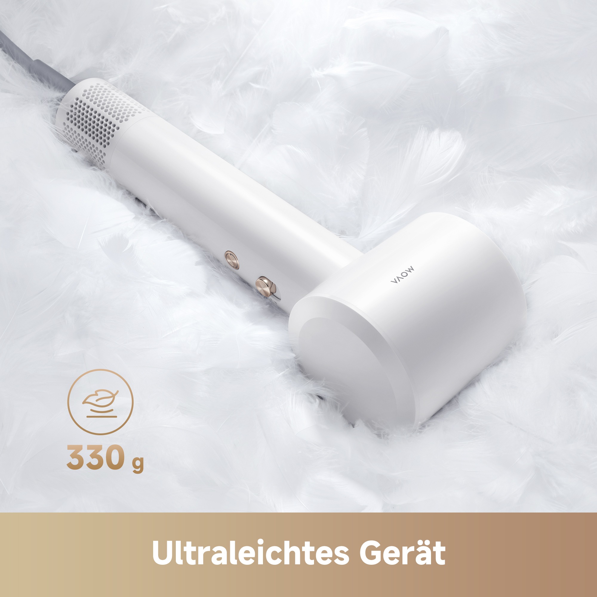 Mova Haartrockner »Mova Turbo High-Speed Hair Dryer«, 1600 W, 200 Mio. negative Ionen, leiser Betrieb (59 dB), nur 330 g Gewicht