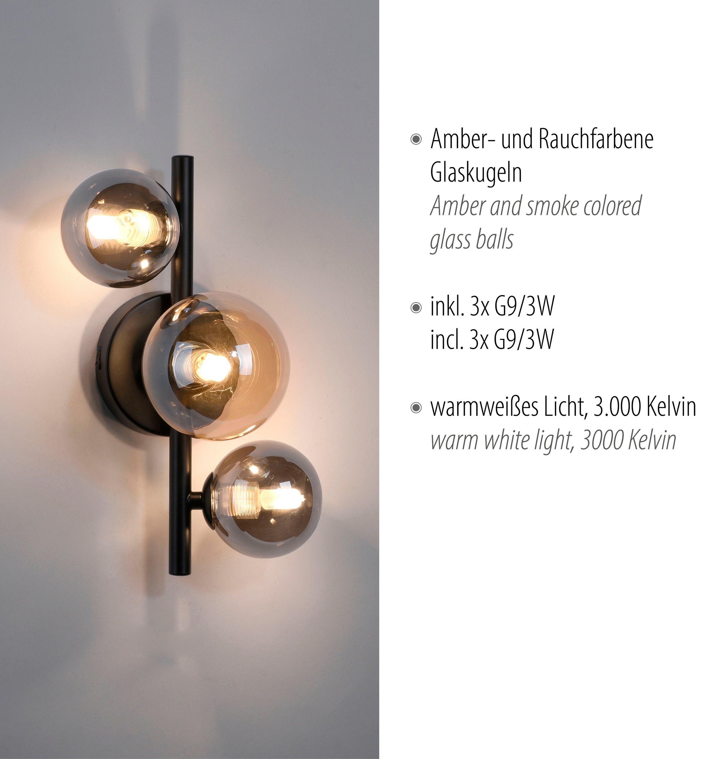 Paul Neuhaus LED Wandleuchte »POPSICLE«, 3 flammig, Leuchtmittel G9 | LED wechselbar