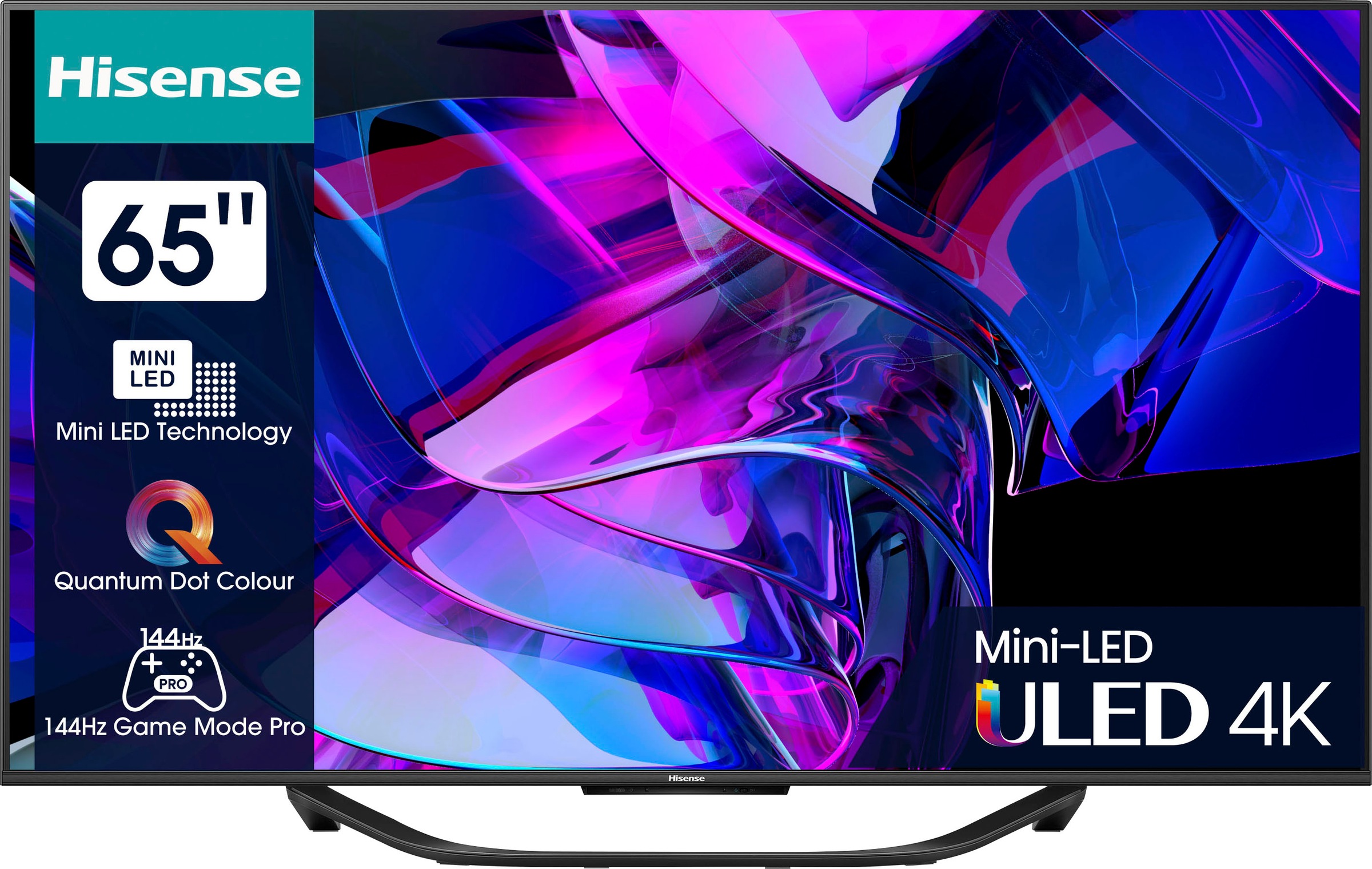 HISENSE Mini-LED-Fernseher »65U7KQ« 164 cm/65 ′′ Smart-TV anthrazit Quantum Dot Color, Dolby Atmos, Hi-View Engine