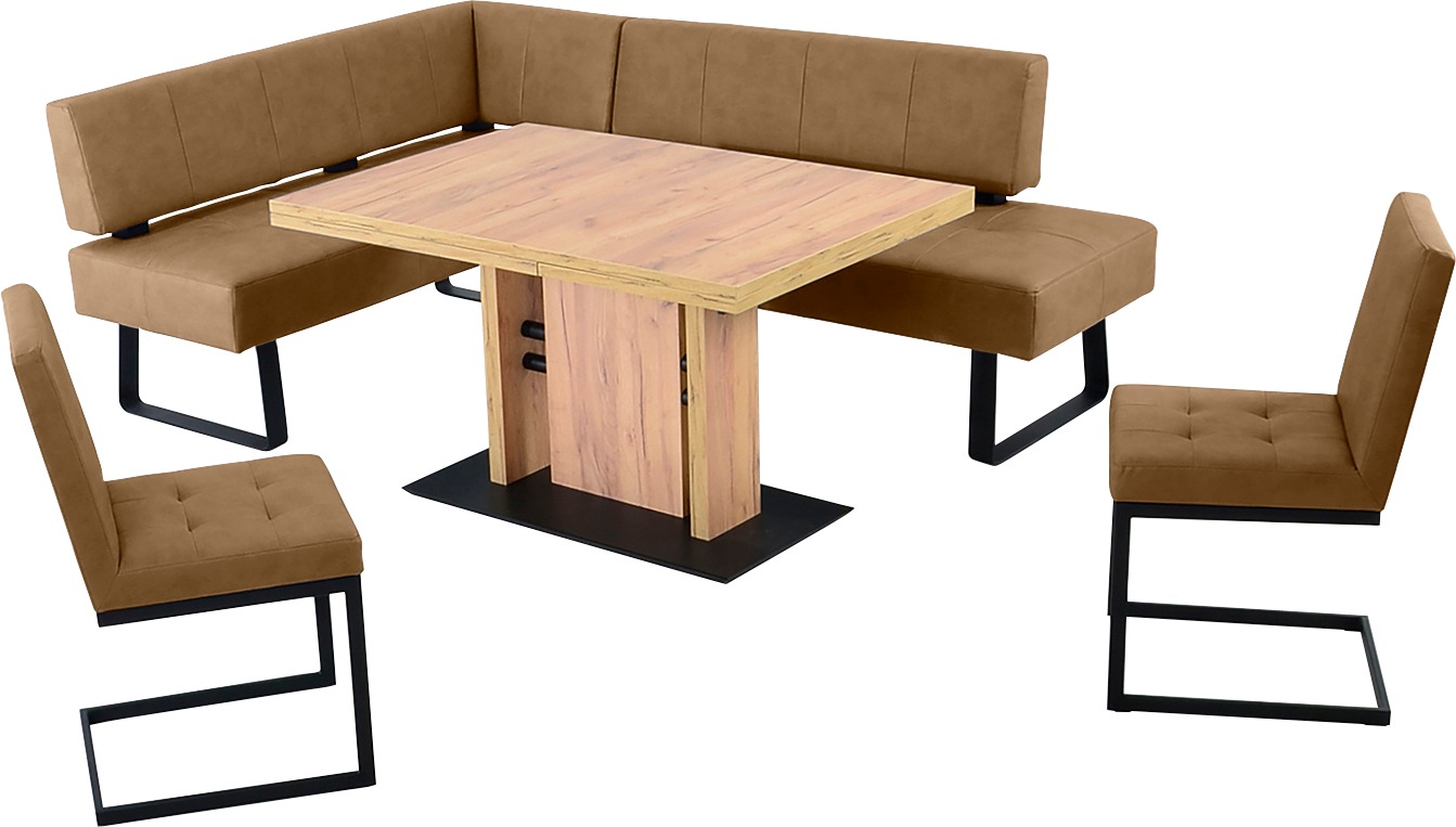 K+W Komfort & Wohnen Essgruppe »Spider II« 4 Stk. tlg. langer Schenkel wahweise in 2 Breiten, 2 Freischwinger, 1 Tisch