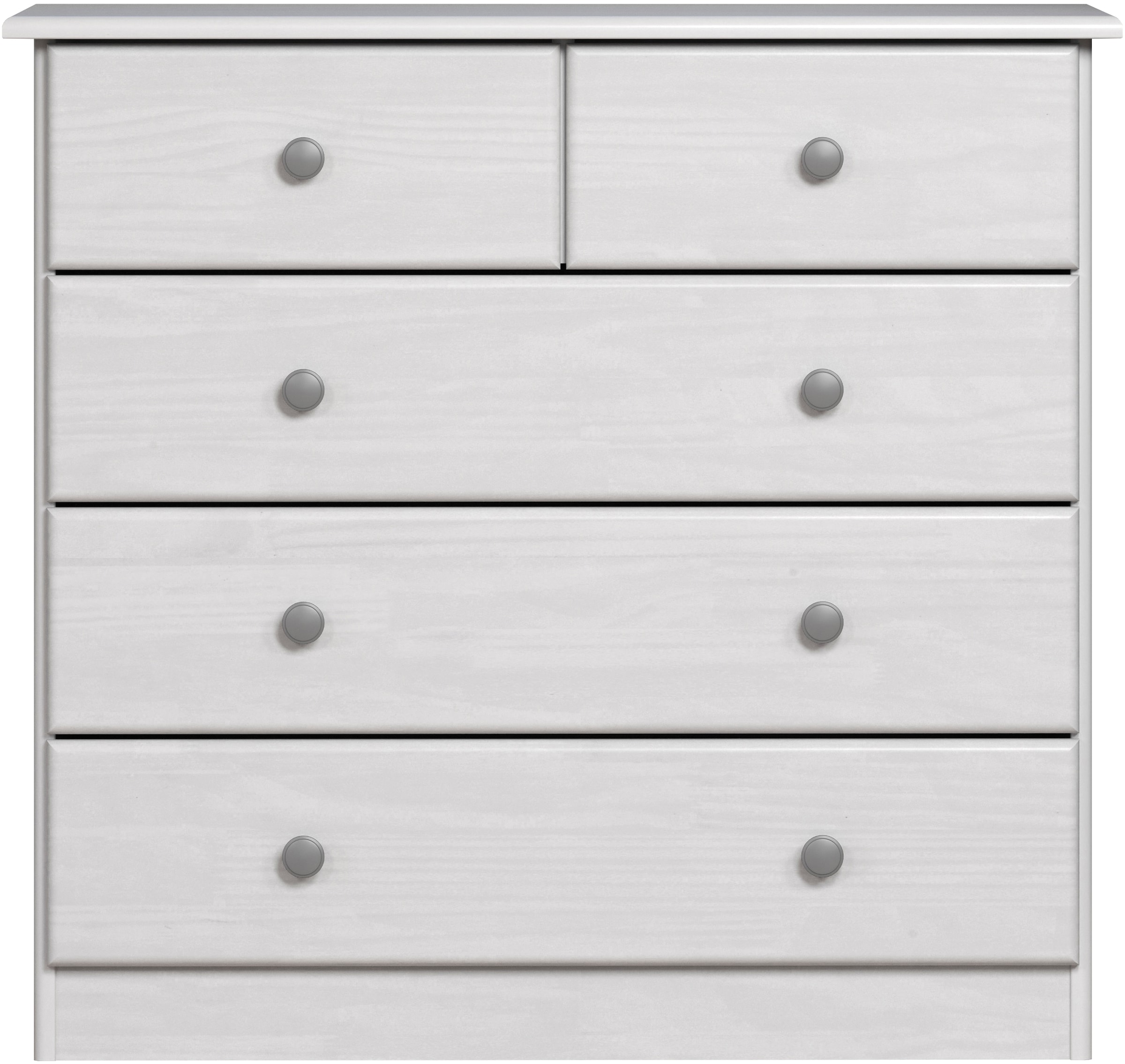 Home affaire Schubkastenkommode »Delsbo Kommode Wäscheschrank Beistellschrank Schrank Bestseller«, (1 St., Landhaus Design aus Kiefernholz), Massivholz Sideboard mit 5 Schubladen - Metall-Knopfgriffe