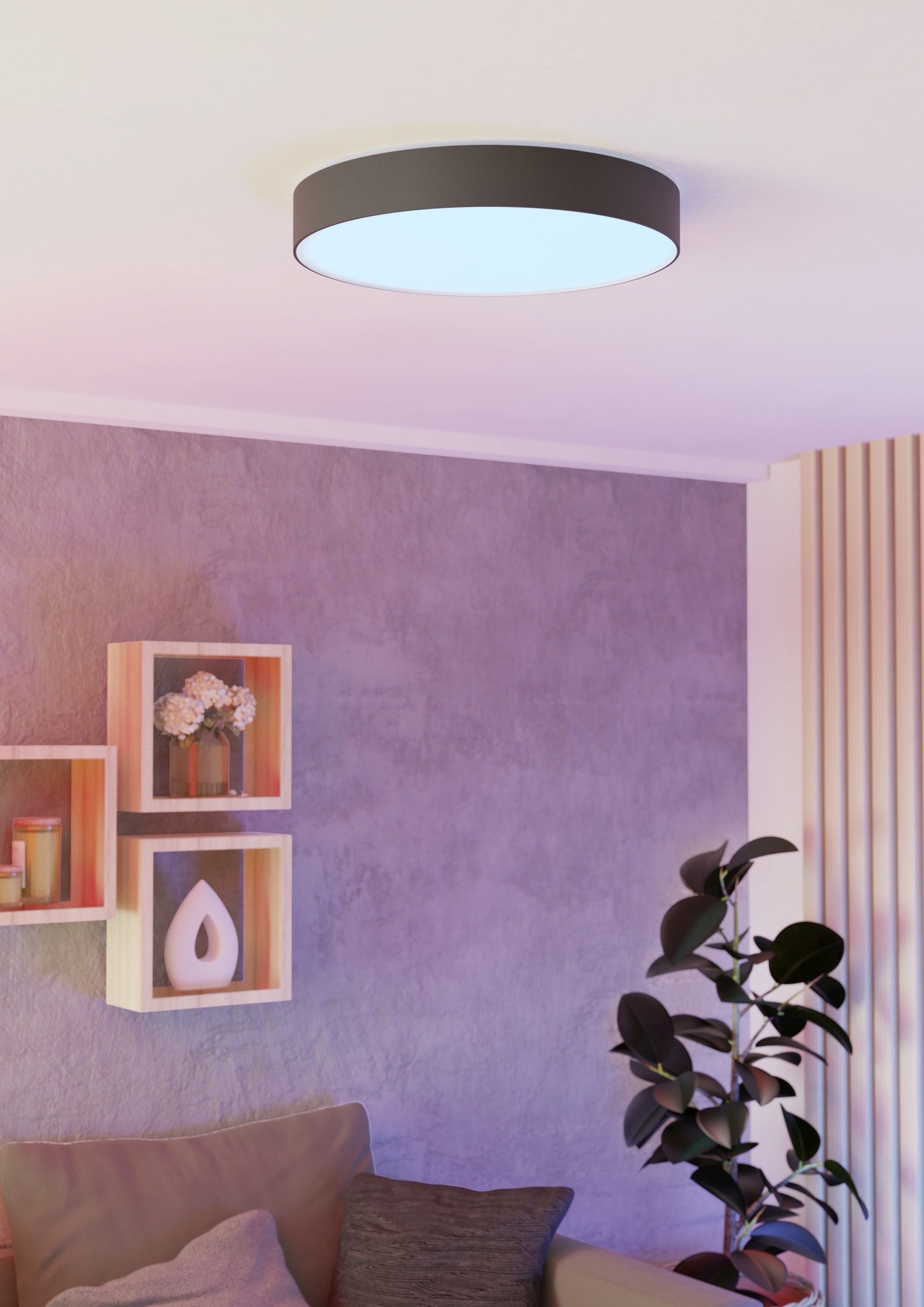 EGLO LED Deckenleuchte »GALLIZZI-Z Deckenlampe - Kunststoff - LED - 26W - IP20« LED-Modul 1 Stk. Kaltweiß | Neutralweiß | RGB | Warmweiß Wohzimmerlampe, Esszimmerlampe, Flur, Schlafzimmer, H7 x Ø49 cm