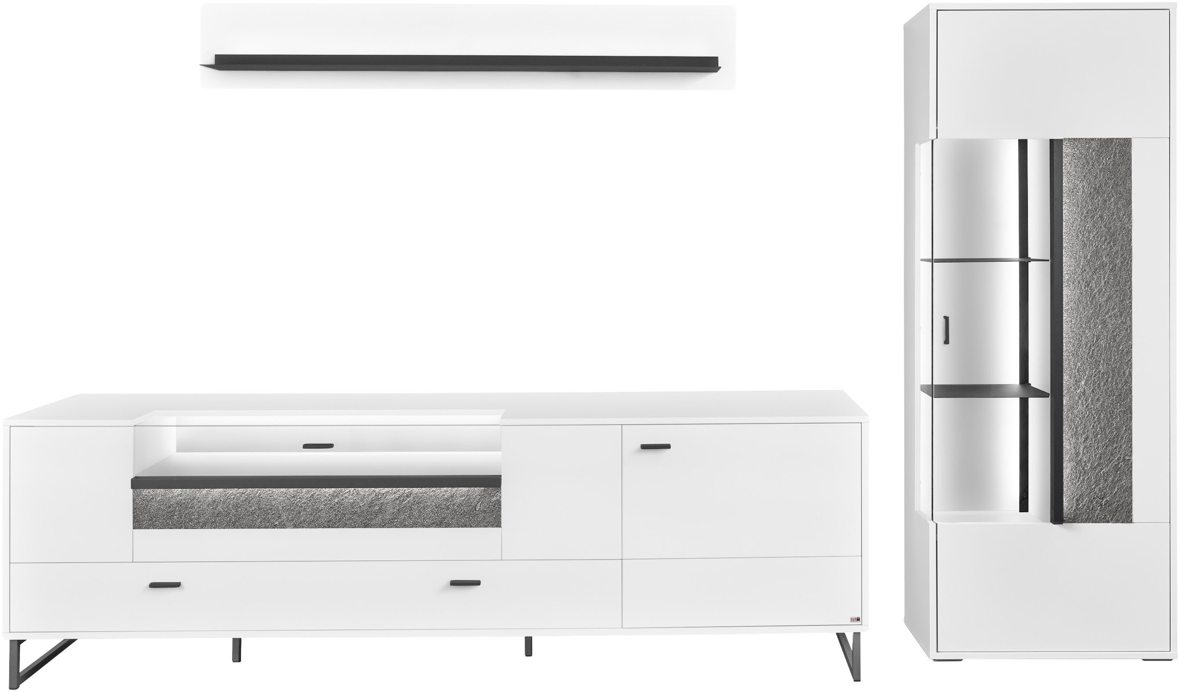 set one by Musterring TV-Wand "Deltona" 3 Stk. tlg. Zierelemente aus Sandst günstig online kaufen