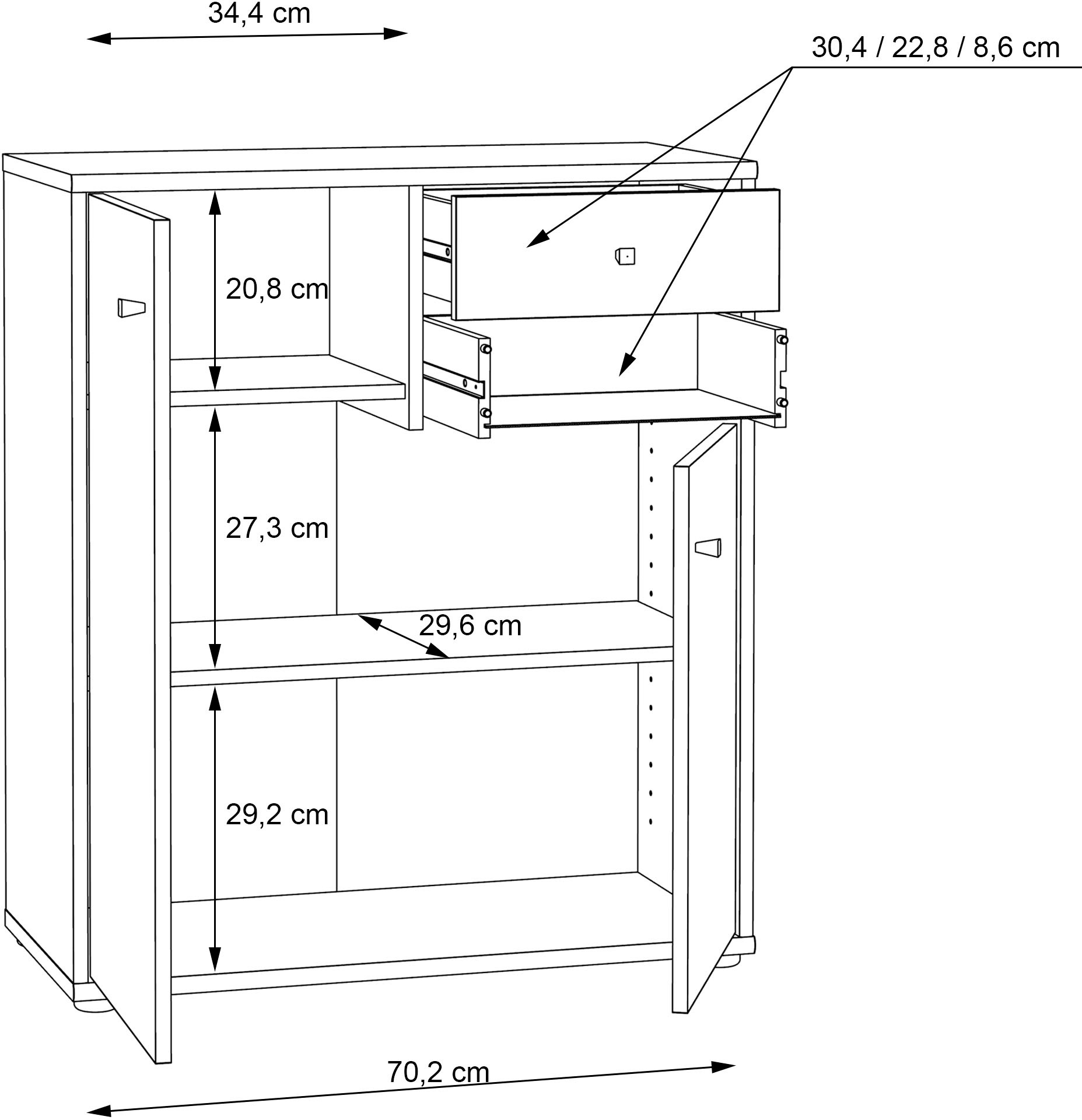 FORTE Kommode »Tempra«, Breite 73,7 cm