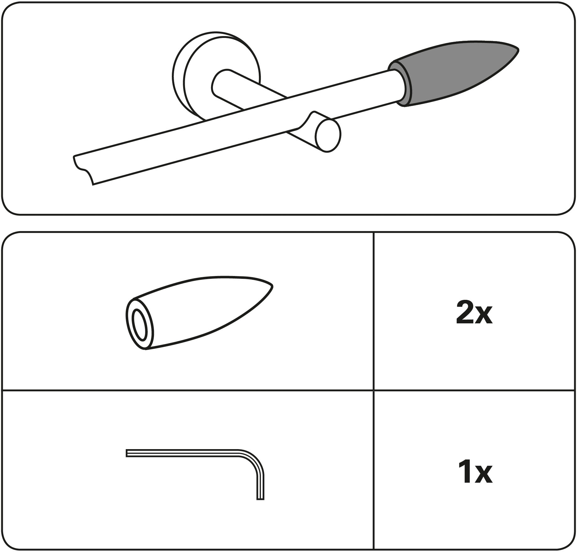 GARDINIA Gardinenstangen-Endstück »Memphis« Serie Einzelprogramm Memphis Ø 16 mm