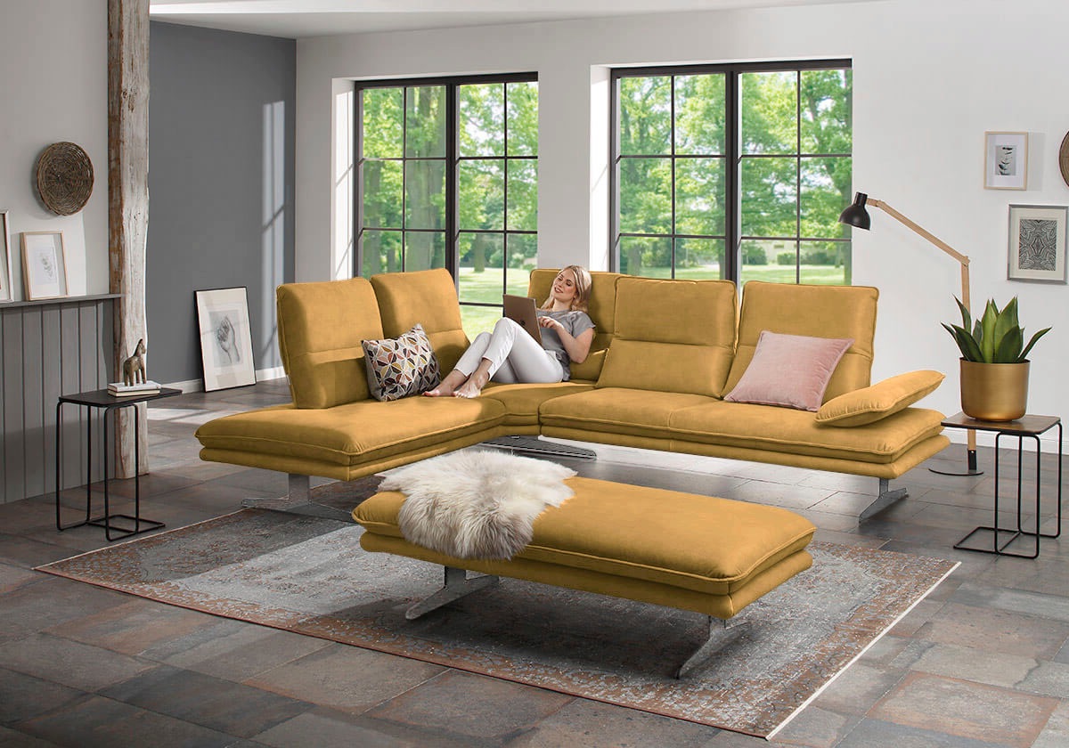 W.SCHILLIG Ecksofa »broadway, Designsofa, mit tollem Sitzkomfort, L-Form« S günstig online kaufen