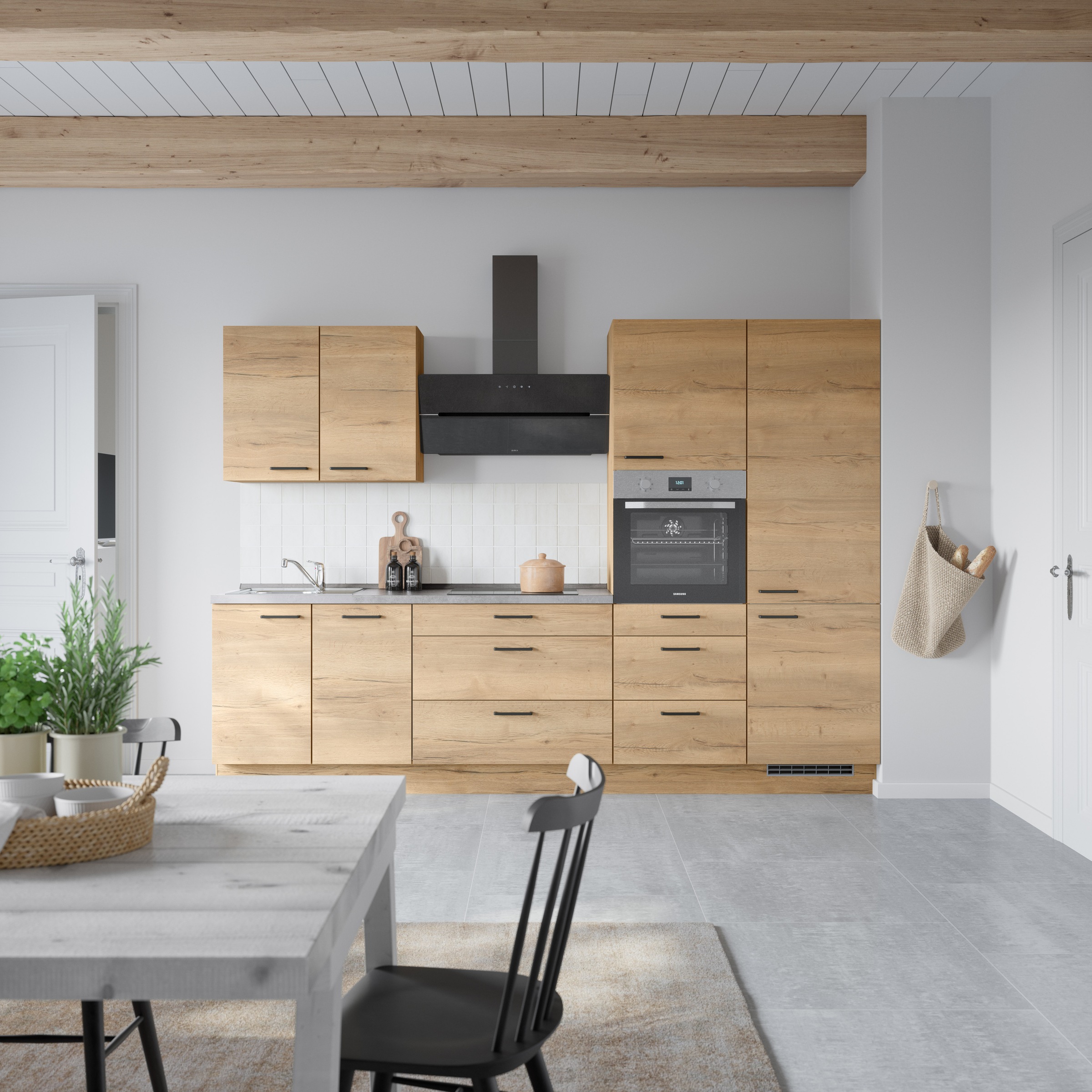 nobilia® Küchenzeile »"Structura II"« vormontiert, Ausrichtung wählbar, Breite 300 cm, wahlw. mit E-Geräten