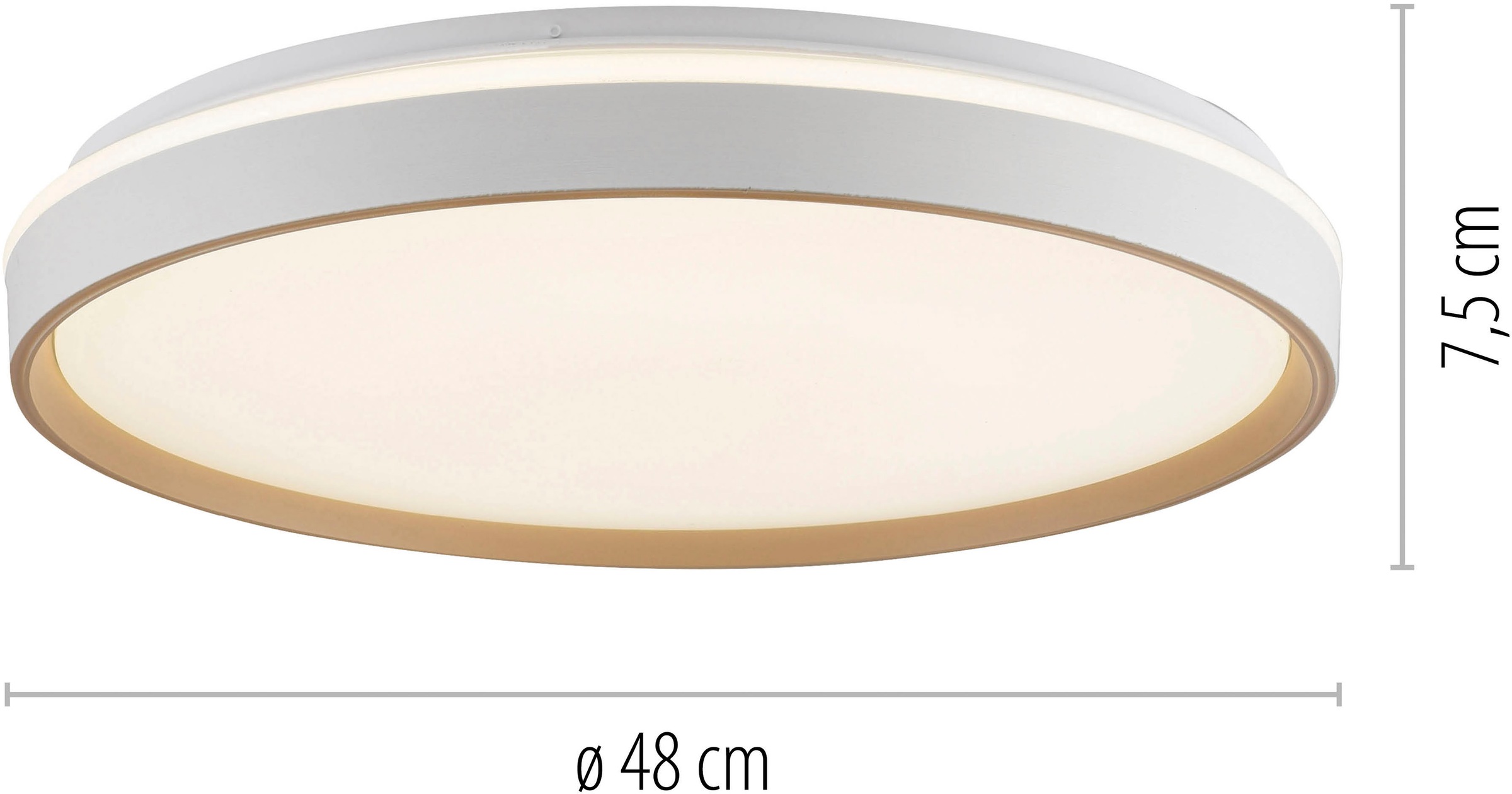 JUST LIGHT LED Deckenleuchte »MIO« LED-Board 1 Stk. warmweiß - kaltweiß CCT-Farbtemperatursteuerung, Infrarot-FB, Stufenlos dimmbar, Memory