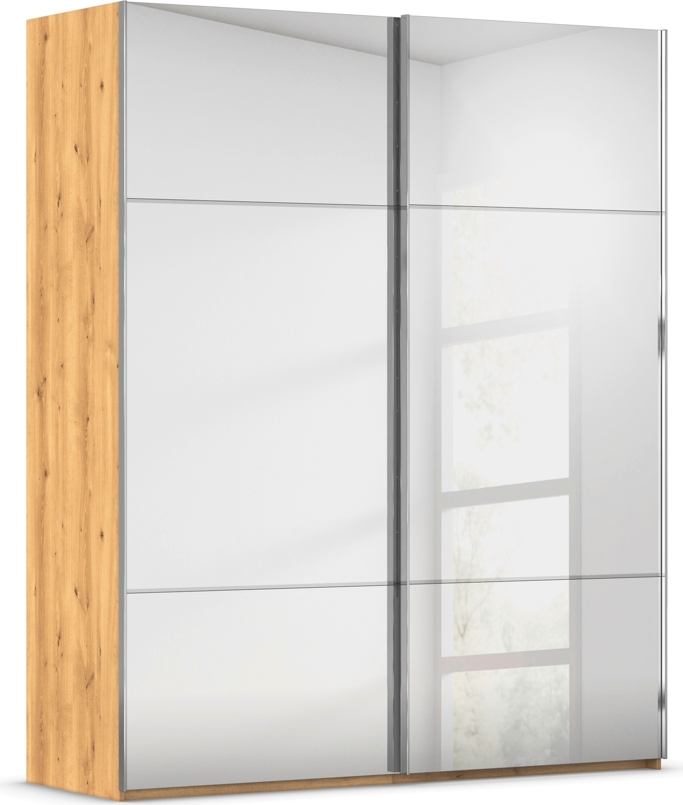 rauch Schwebetürenschrank »Kleiderschrank Schrank Garderobe Schlafzimmerschrank SCALE-TRIO« edle dreigeteilte Front mit 2 Zierleisten Spiegelfront MADE IN GERMANY