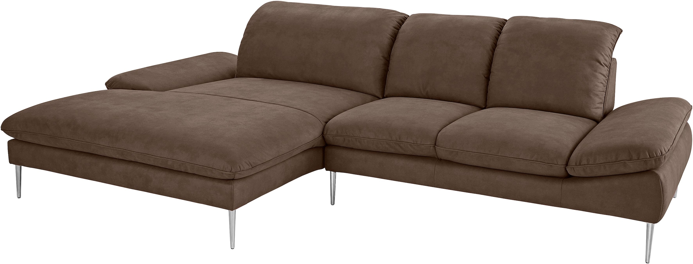 W.SCHILLIG Ecksofa »enjoy&MORE, Designsofa, elegant und bequem, L-Form«, mit Sitztiefenverstellung, Füße Chrom glänzend, Breite 310 cm