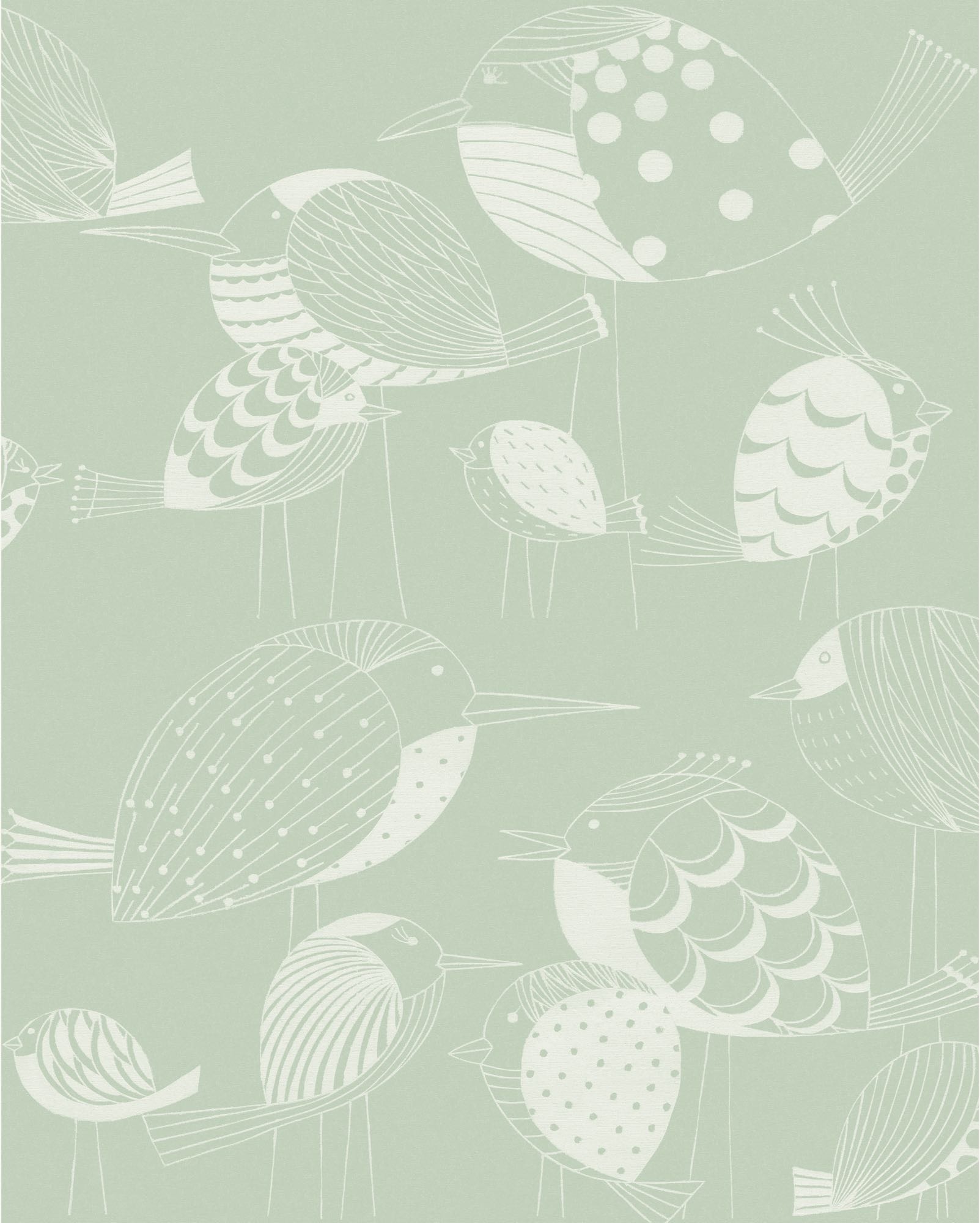 Komar Fototapete »Digitaldruck Vlies Fototapete - Naive Birds - Größe 200 x 250 cm« Motiv | bedruckt glatt