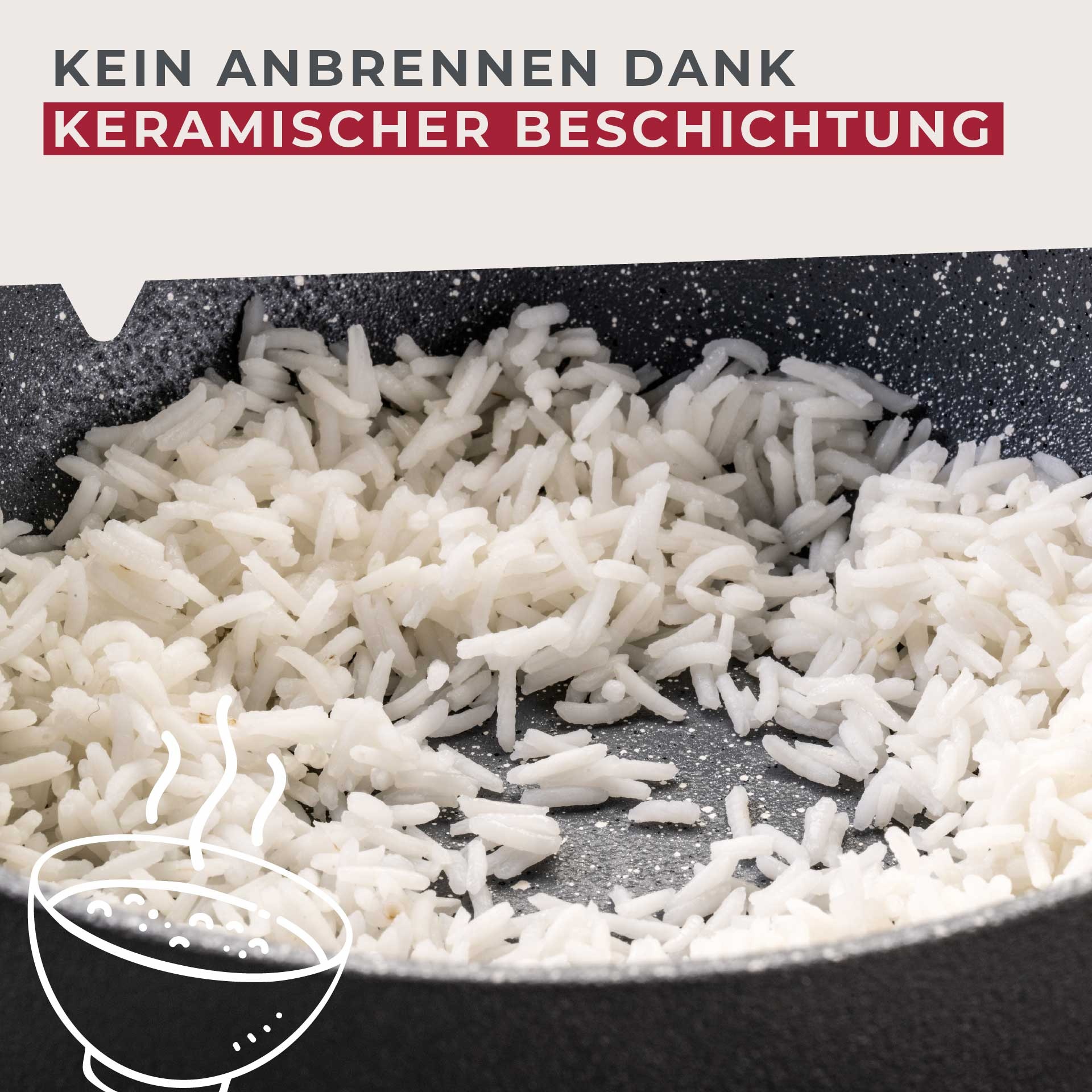 FACKELMANN Wok »Cosmo«, Aluminium, (Set, 2 tlg.), Wokpfannen-Set Cosmo Ø 20 cm & Ø 28 cm – mit Ceramic-Beschichtung
