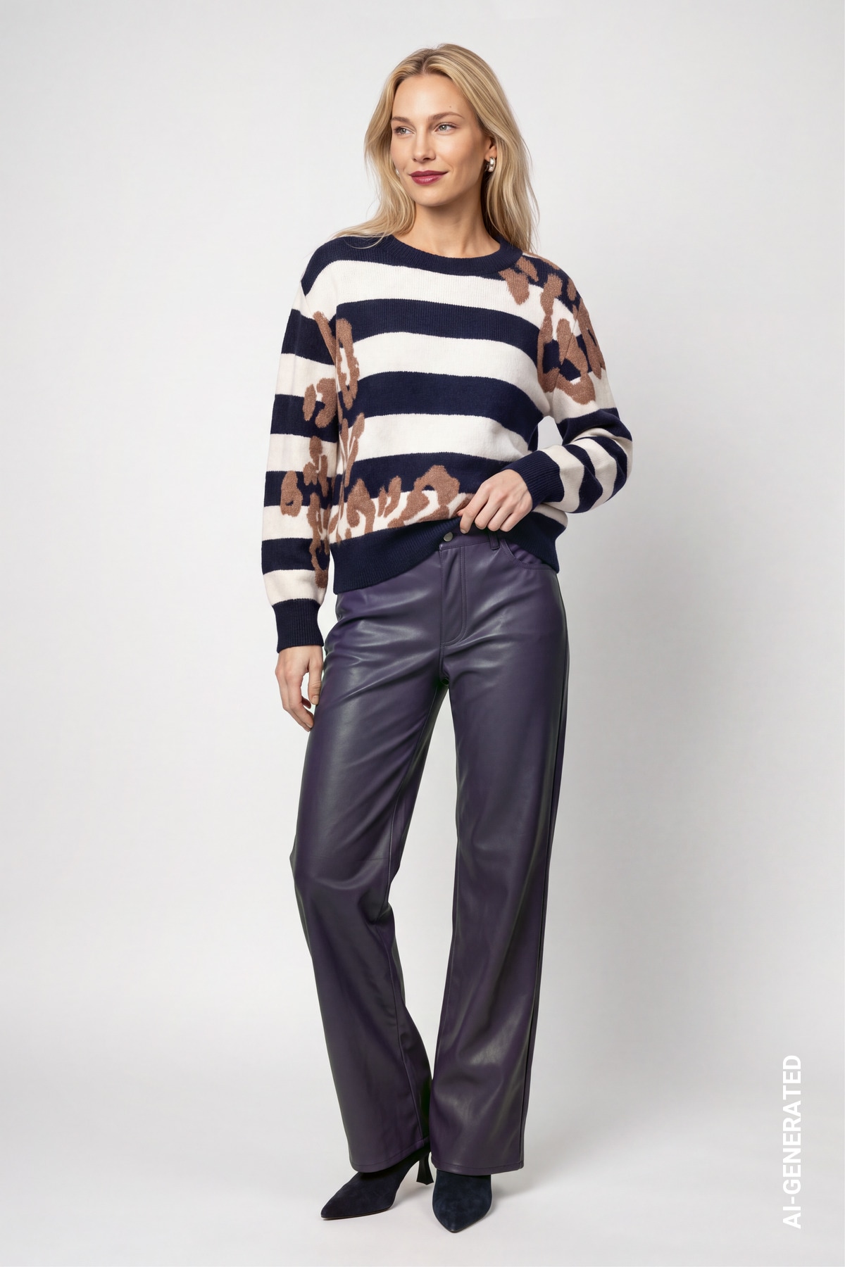 Monari Strickpullover »Pullover Ringel + Leo« Regular fit mit Streifenmuster