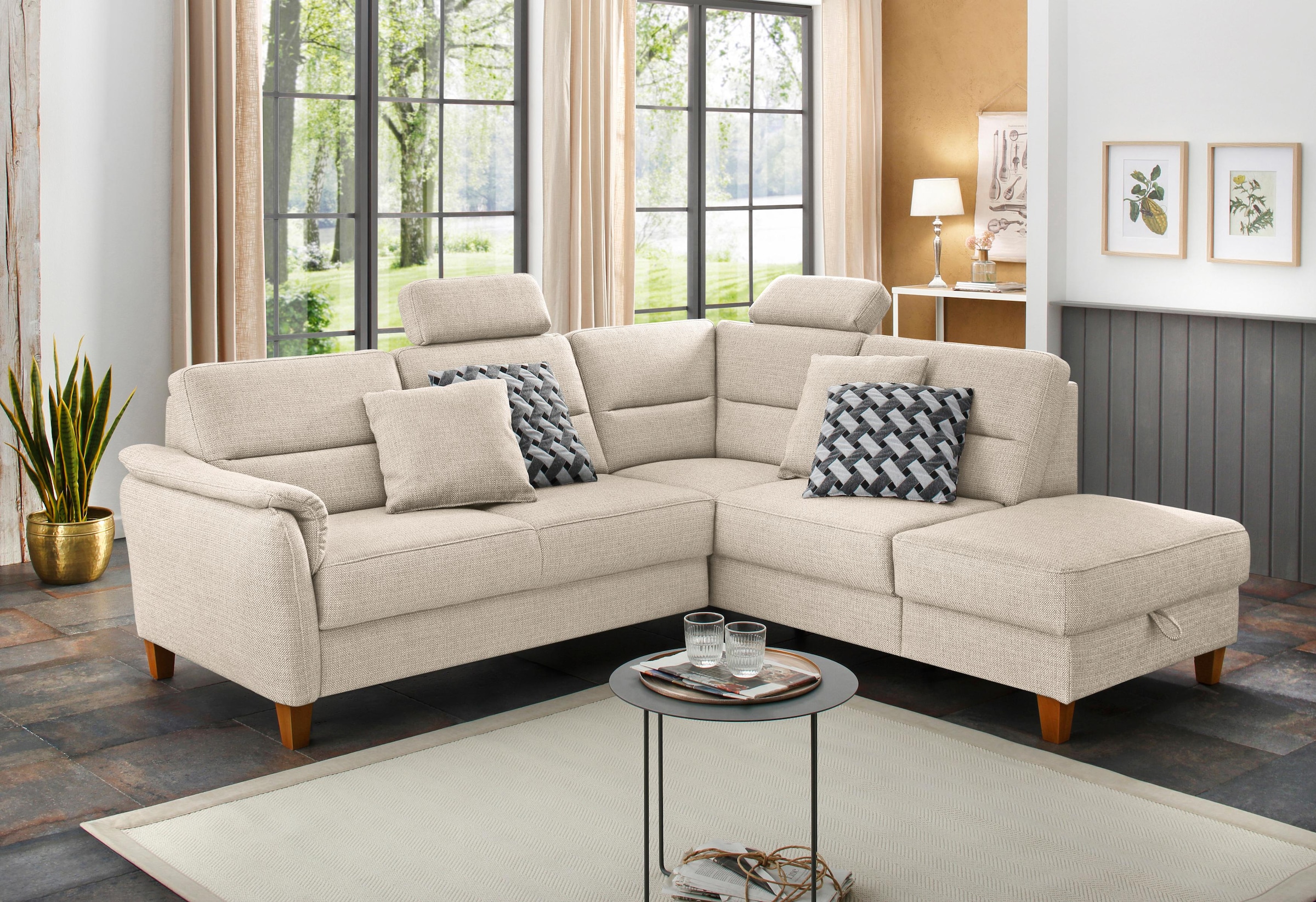 Home affaire Ecksofa »Palmera L-Form, B: 236 cm« optional Bettfunktion & Be günstig online kaufen