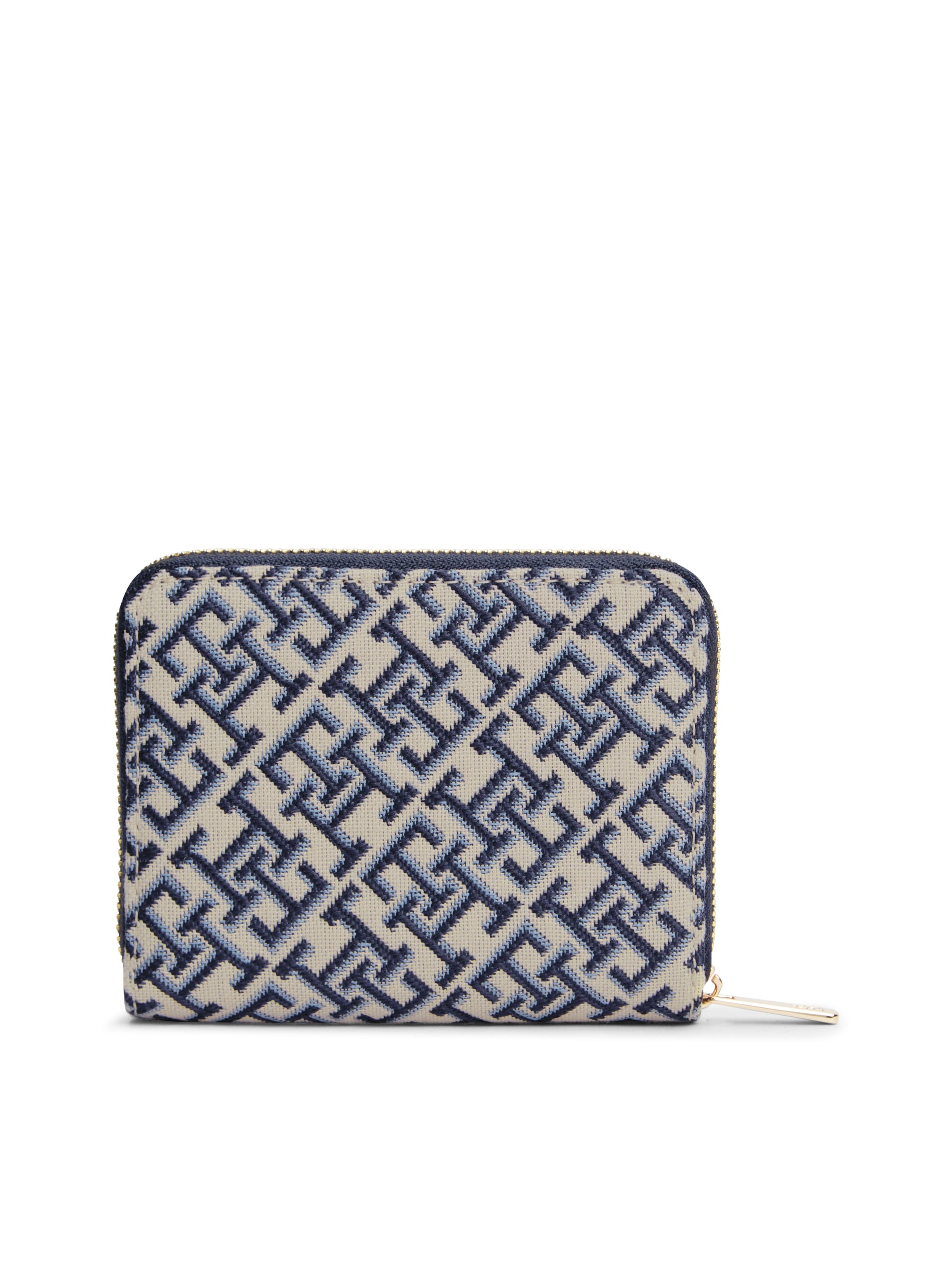 Tommy Hilfiger Geldbörse »TH ICON MED ZA W/ FLAP JACQUARD« Damen Geldbeutel, Portemonnaie mit TH-Schmuckelement