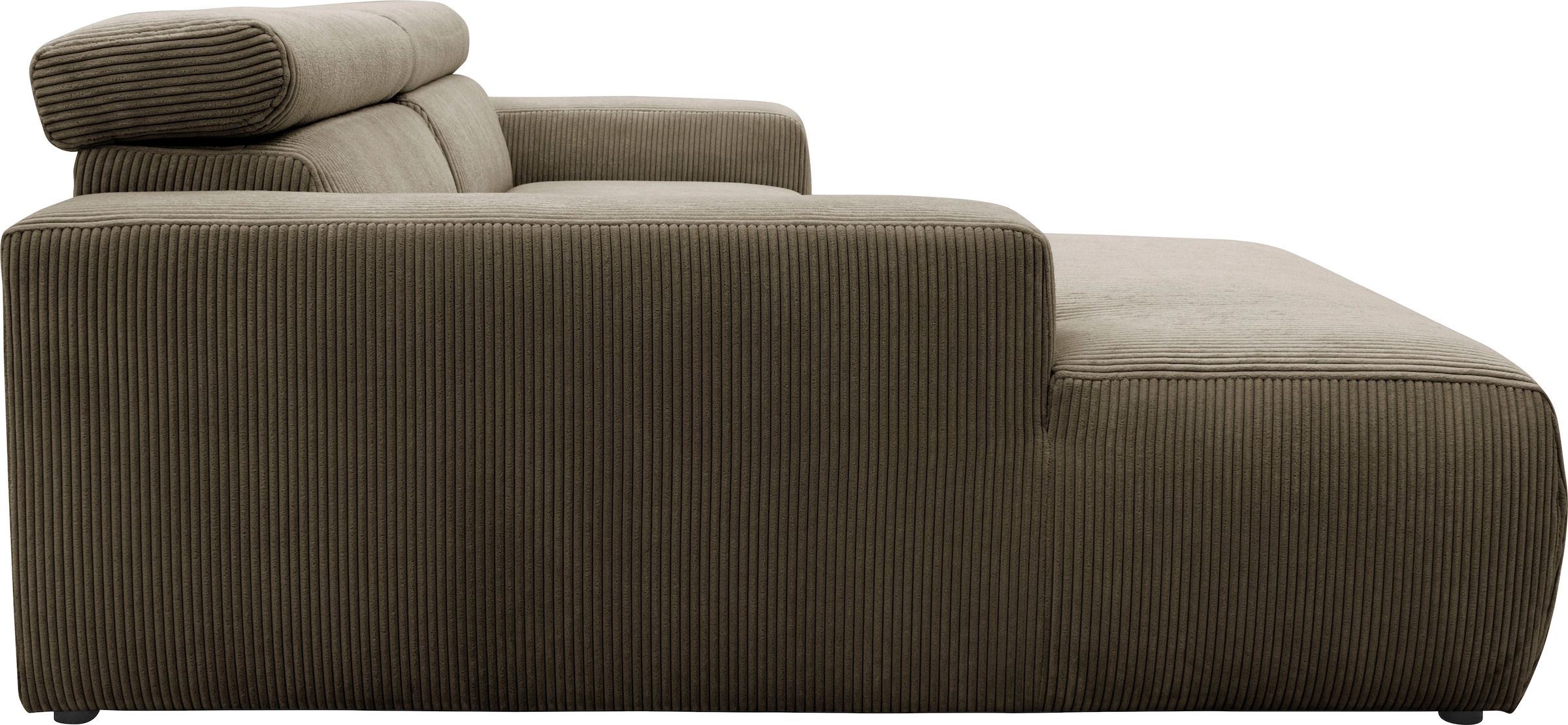 DOMO collection Ecksofa »Brandon B/T/H: 214/100/80 cm, L-Form«, Cord, schlamm