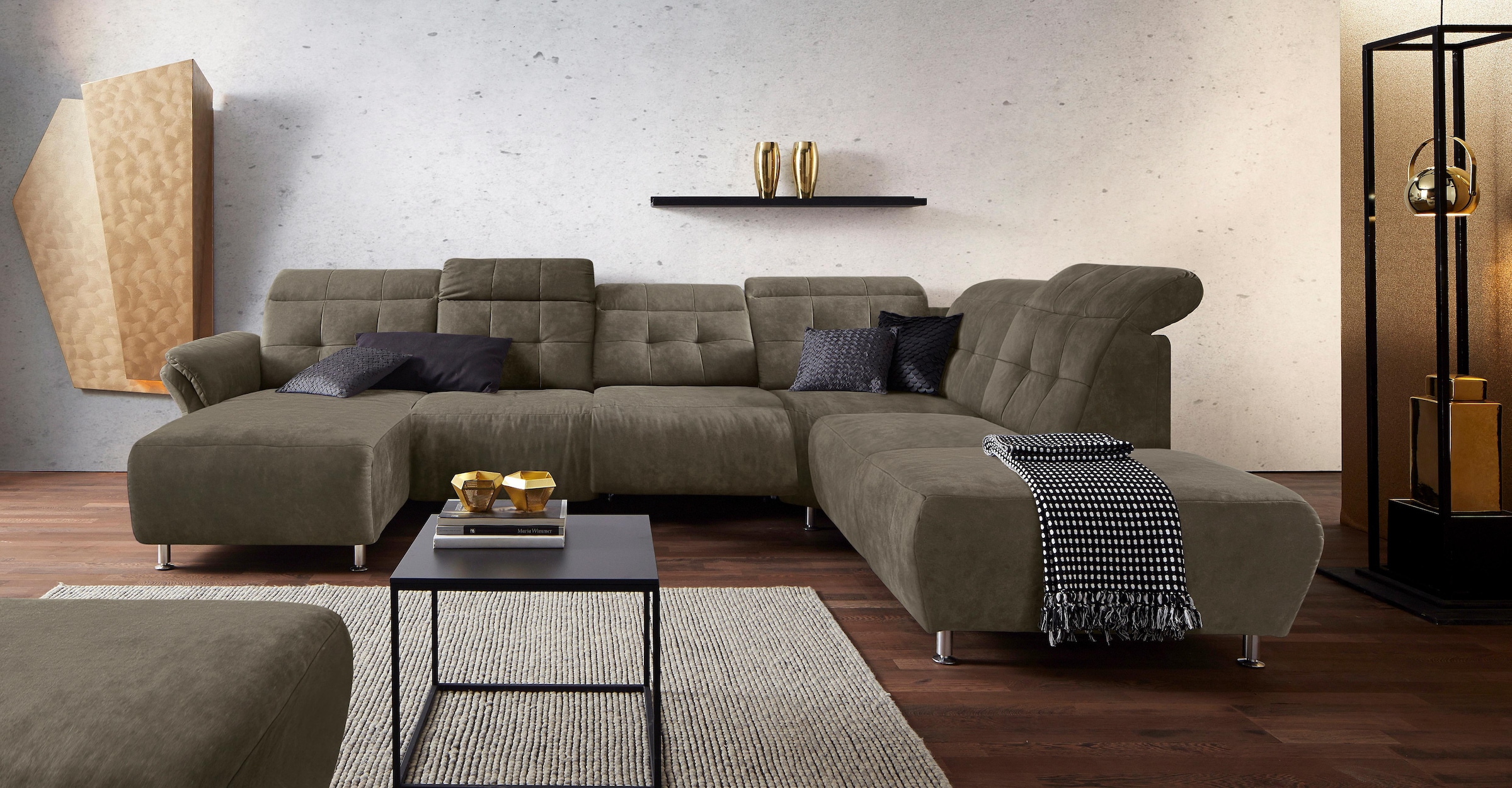 Home affaire Wohnlandschaft »Manhattan U-Form« 2 Sitze mit elektrischer Rel günstig online kaufen