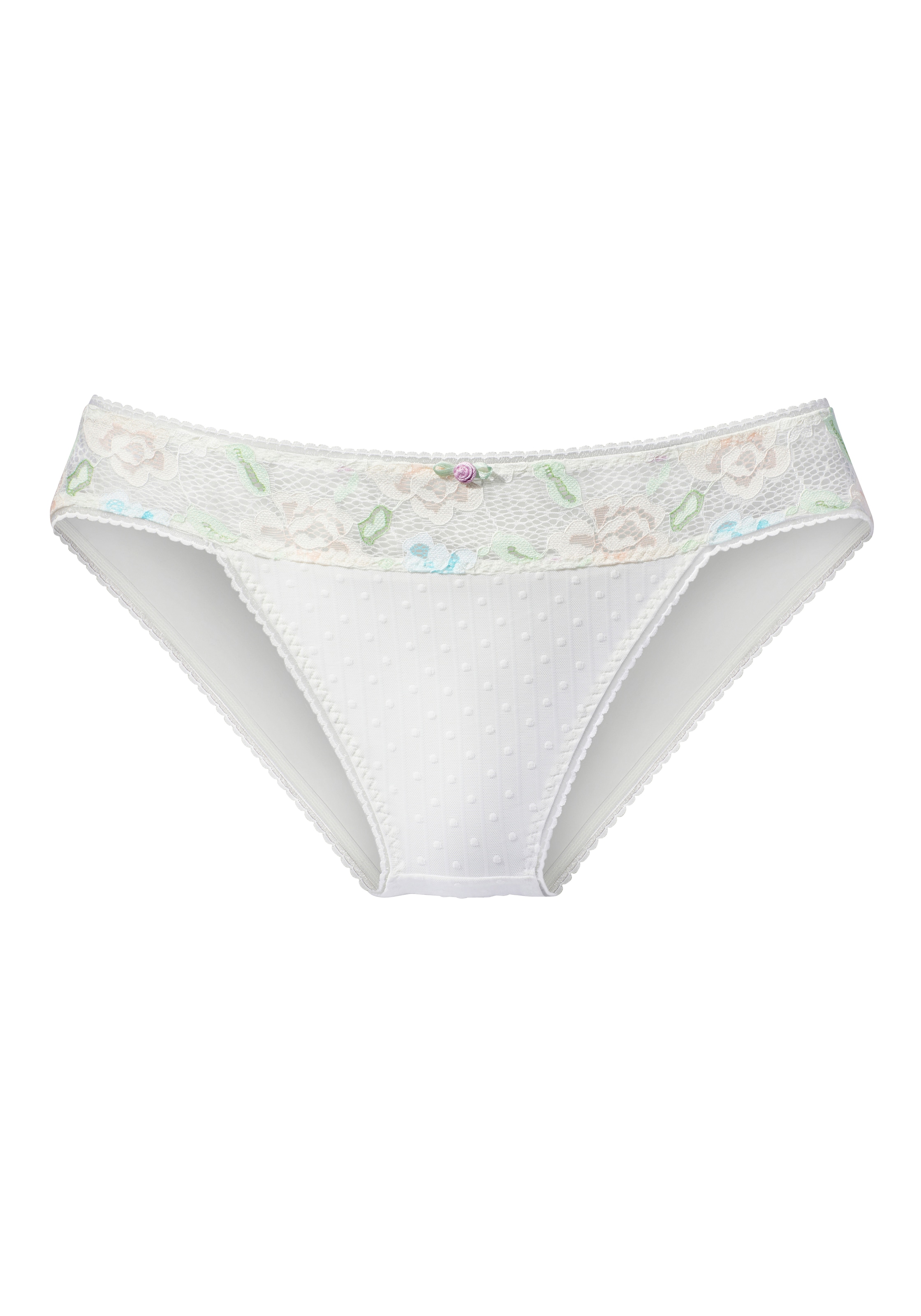 Vivance Slip, mit pastellfarbener, floraler Jacquardspitze und fancy Mesh
