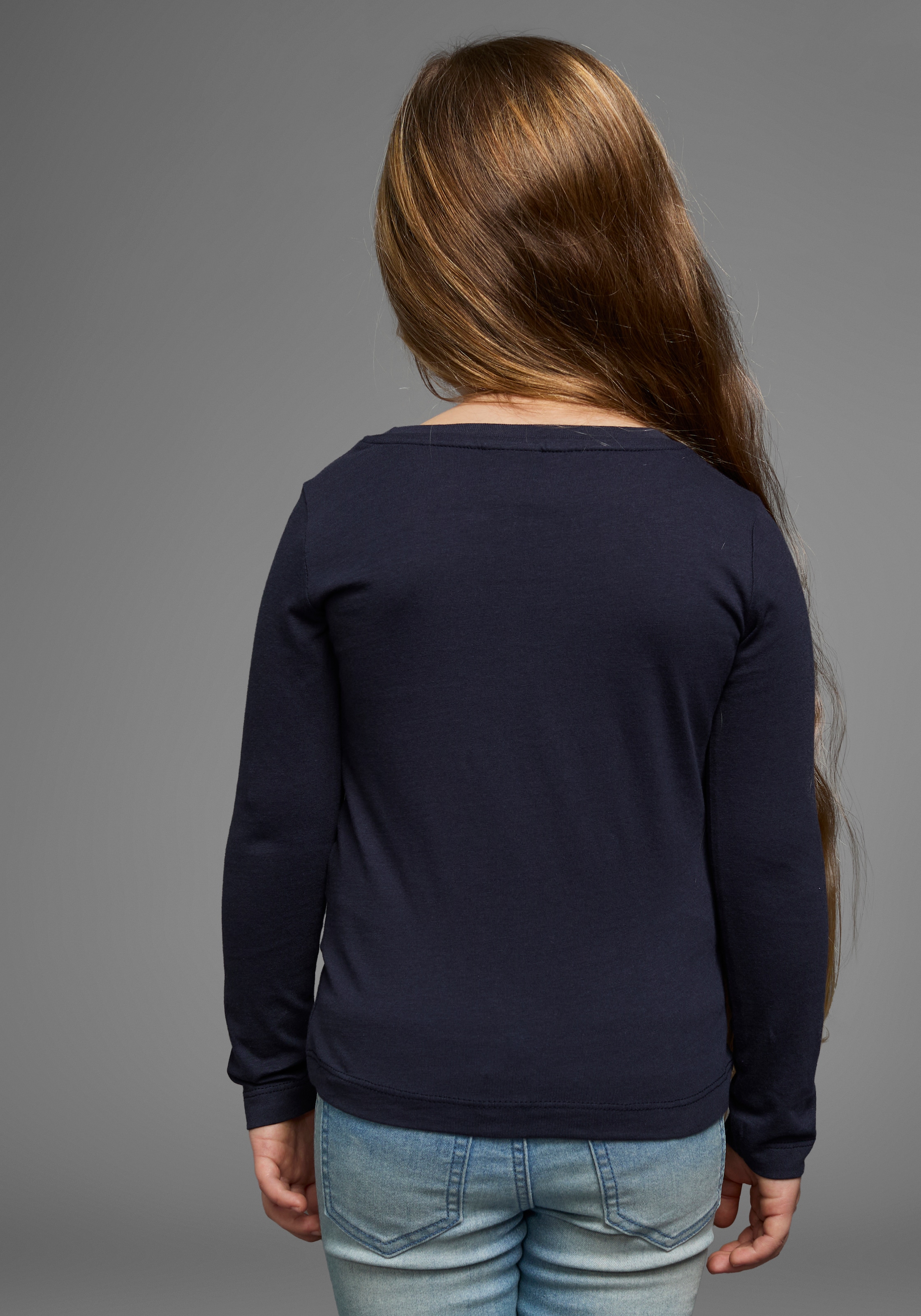 KIDSWORLD Langarmshirt »mit süßem Einhorn Druck«, langärmlig, hüftlange Passform, stylischer Druck