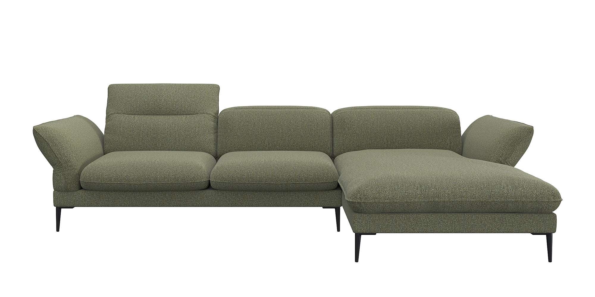 FLEXLUX Ecksofa »Salino, Funktionssofa mit Recamiere, Relaxsofa, Ecksofa«, Sofa mit Arm- und Kopfteil-Verstellungen, Kaltschaum & Stahl-Wellen