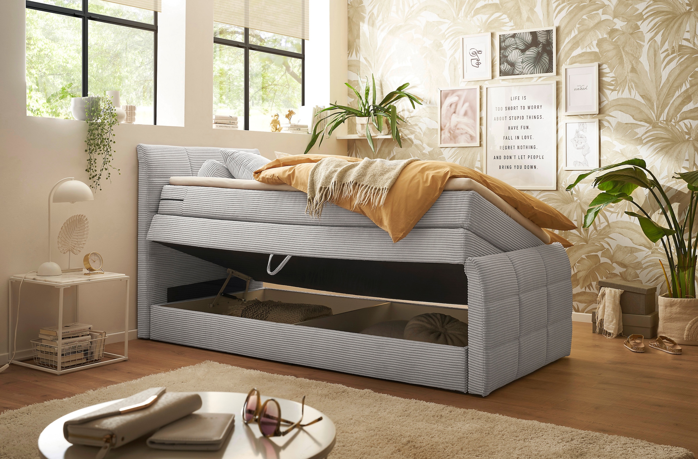 ED EXCITING DESIGN Boxspringbett »Bolivia«, harte Seite mit Kokosmatte, weiche Seite mit Filzabdeckung