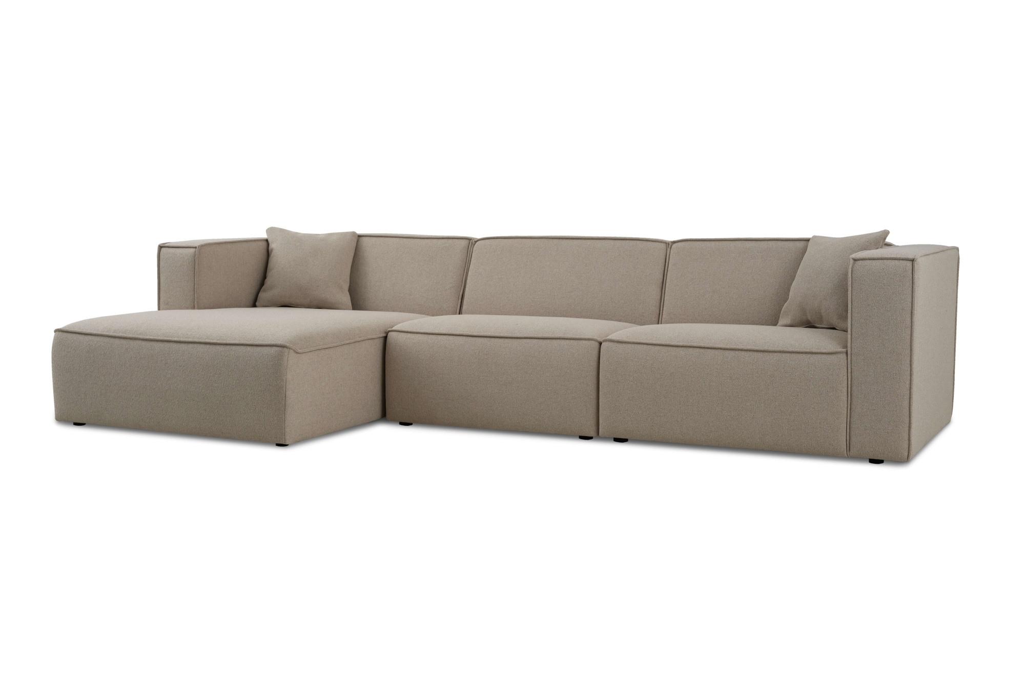 OTTO home Ecksofa »Tammie«, Breite 312 cm, Webstoff fein, bodentief, mit Wellenunterfederung
