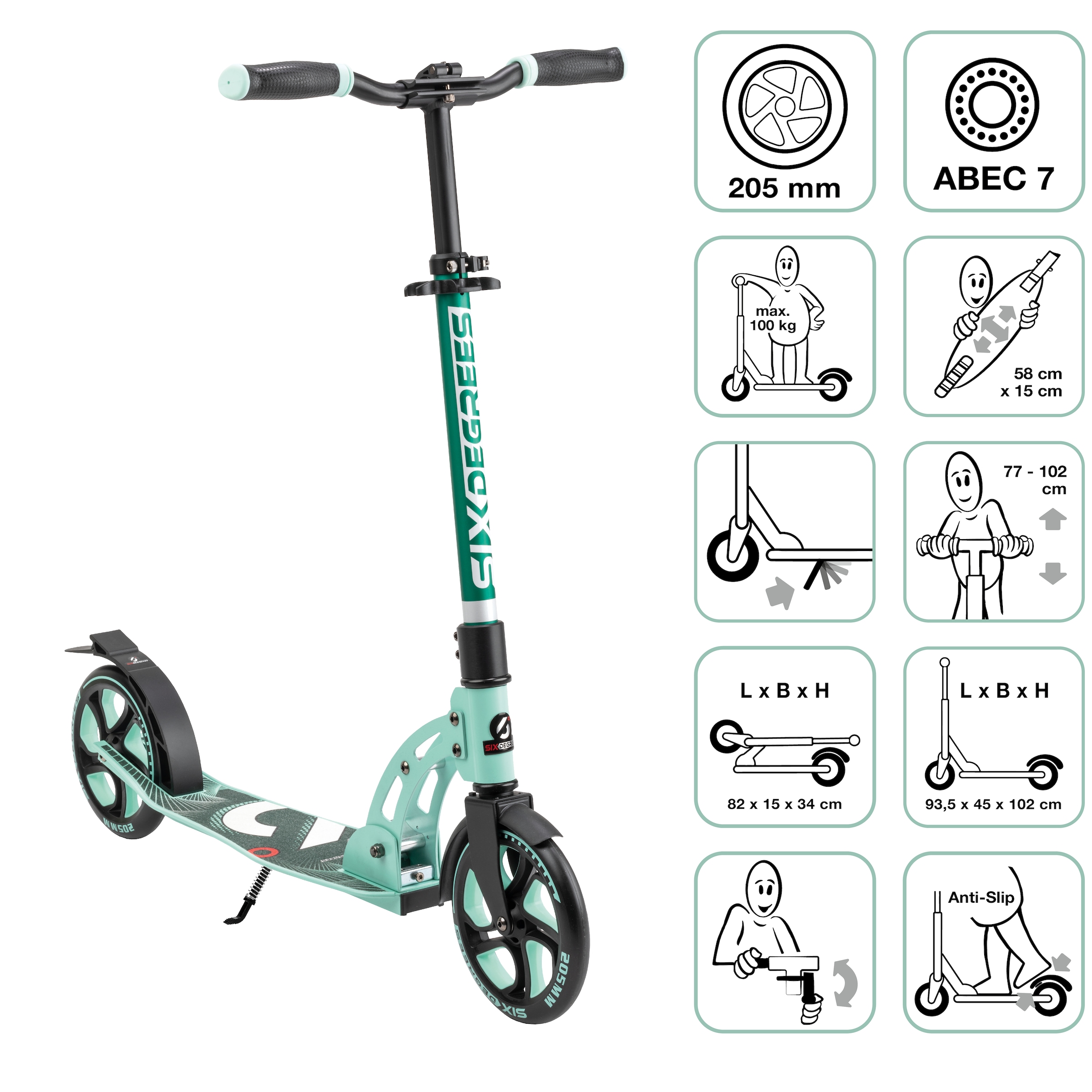 Six Degrees Scooter »Aluminium Scooter 205 mm«