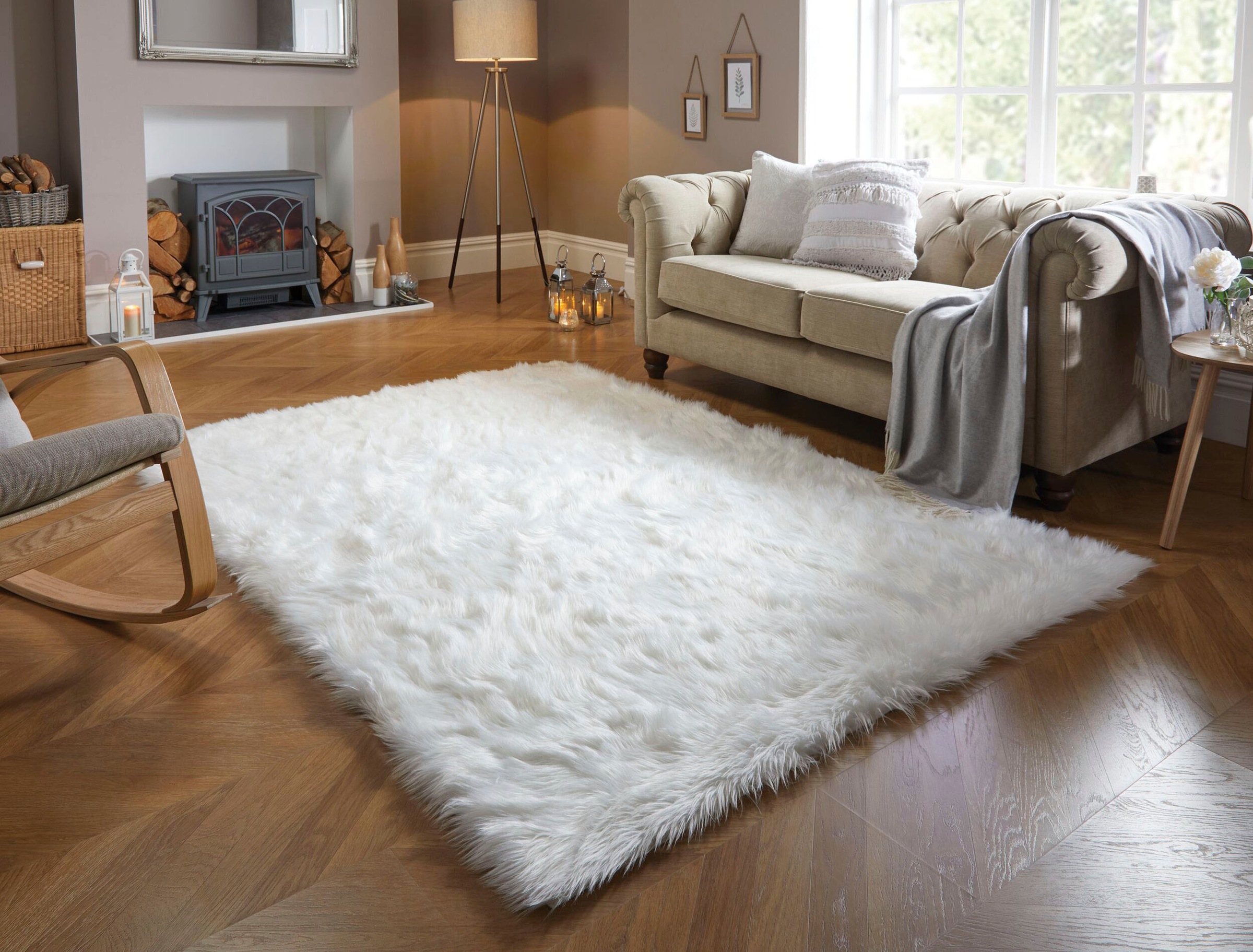 FLAIR RUGS Hochflor-Teppich »Sheepskin«, rechteckig, 6 mm Höhe, weich, Kunstfell, Fellteppich