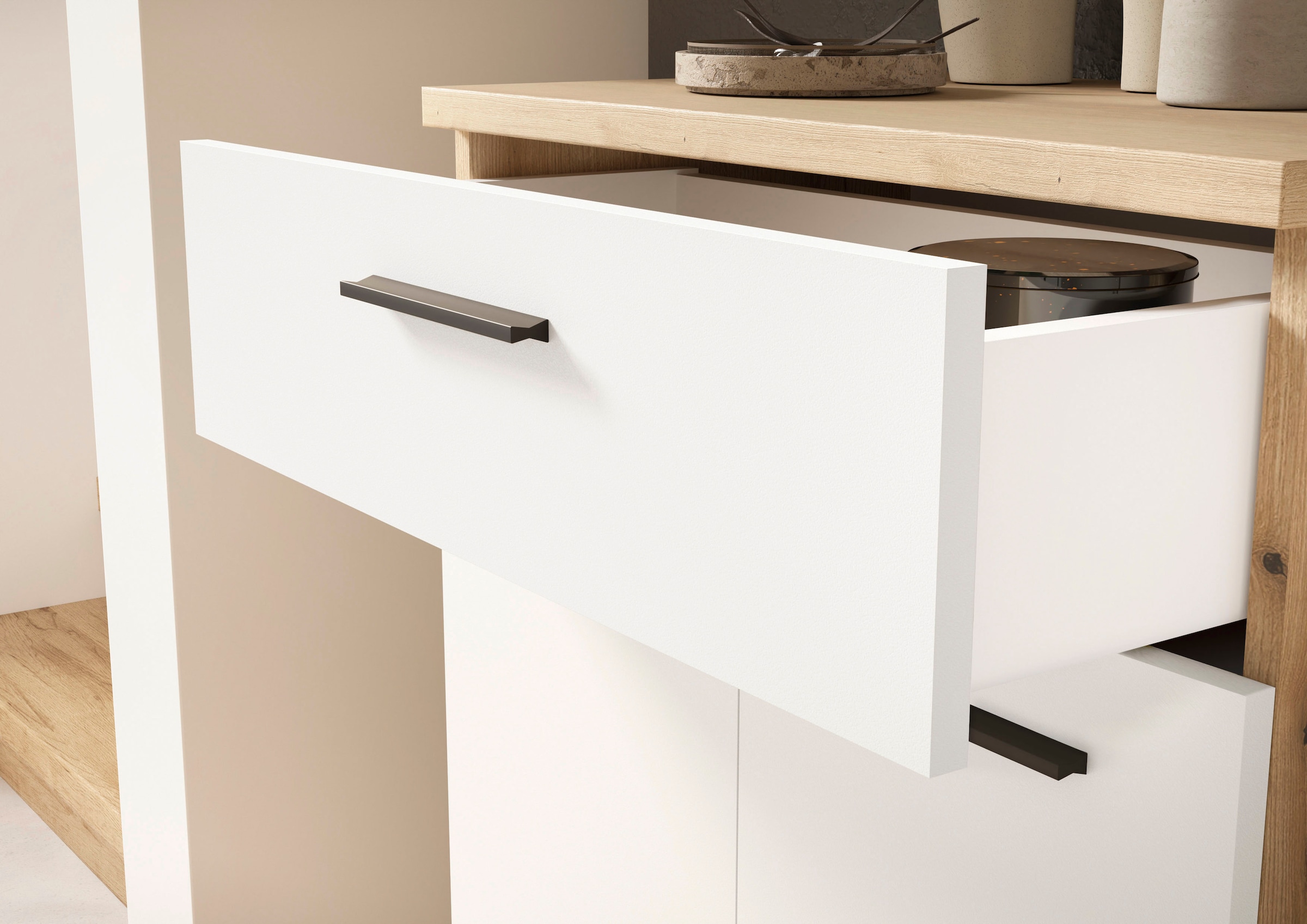 HBZ Garderoben-Set »Kompaktgarderobe, BxHxT 105x188x38 cm mit Spiegel«, (2 St.), Breite 105cm, Softclose, Melaminbeschichtet